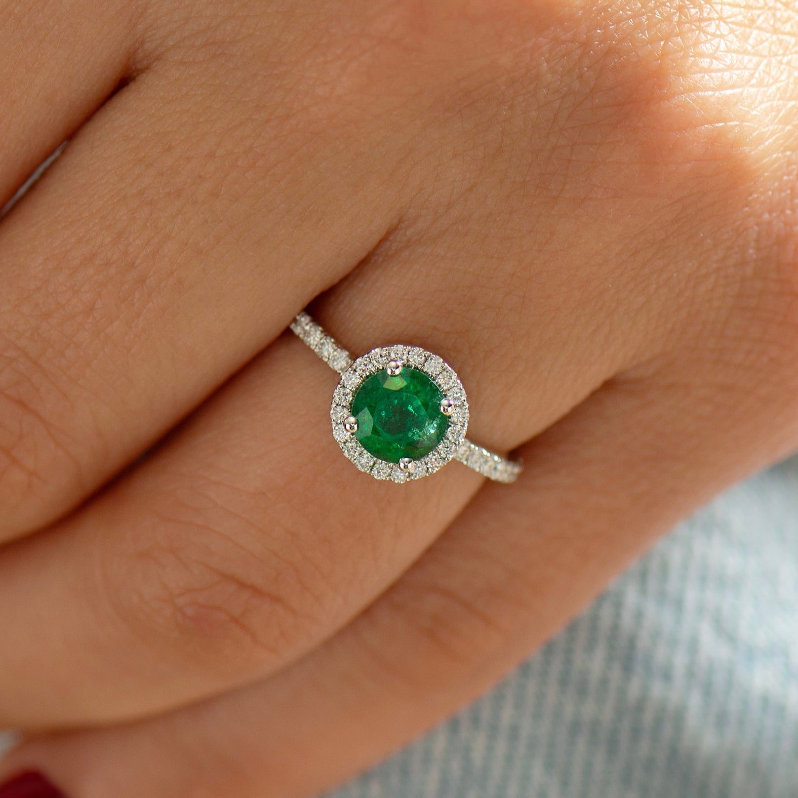 Zambian Emerald Engagement Ring