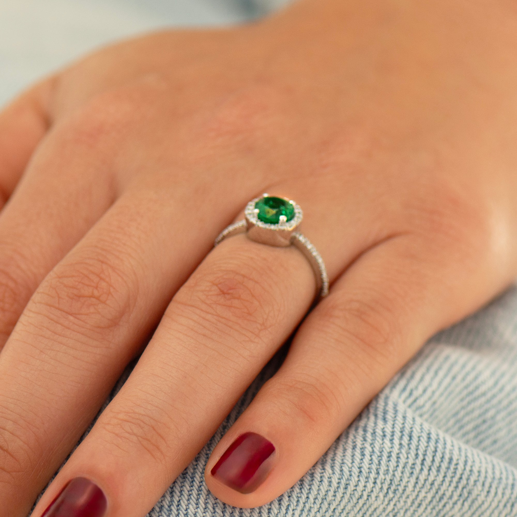 Zambian Emerald Engagement Ring