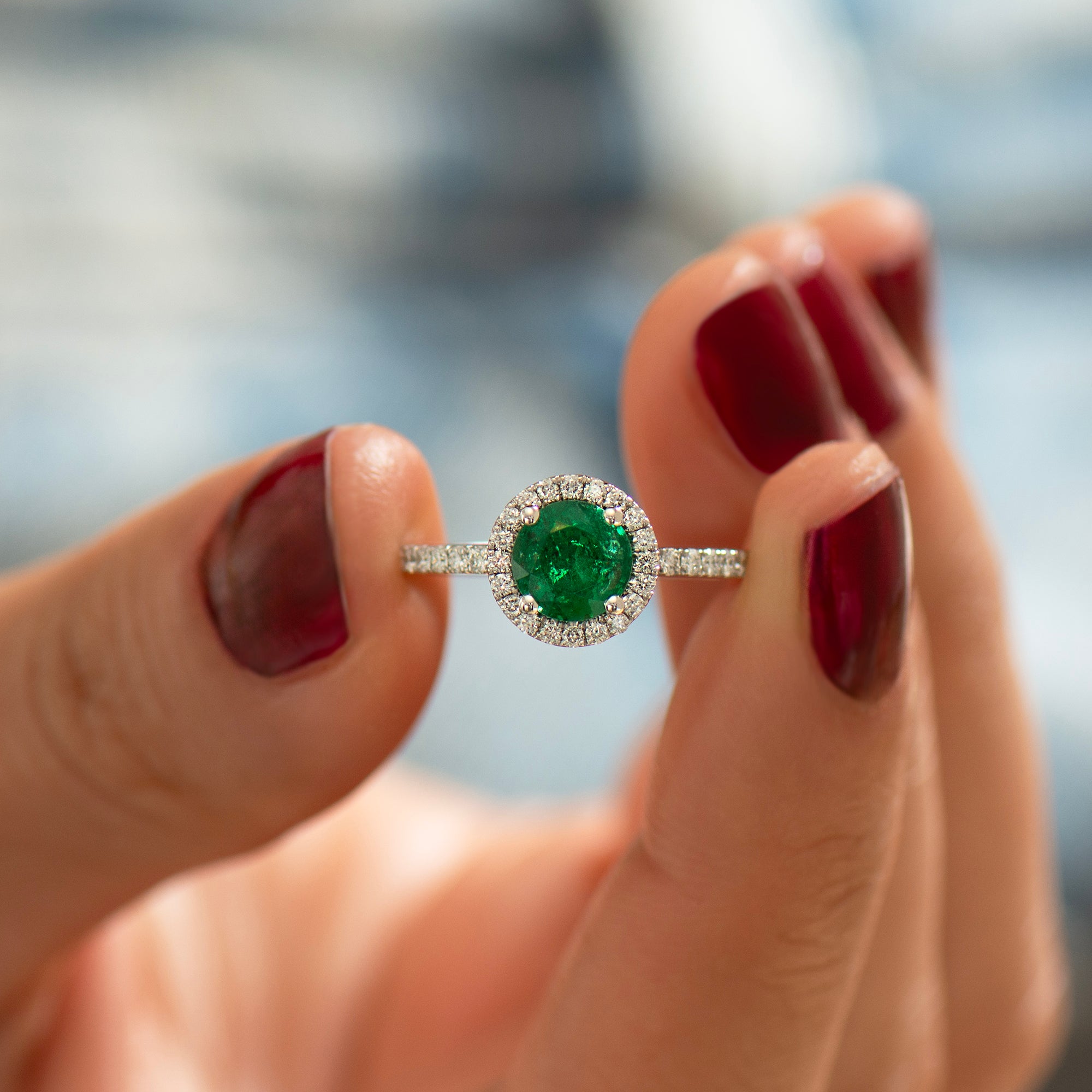 Zambian Emerald Engagement Ring