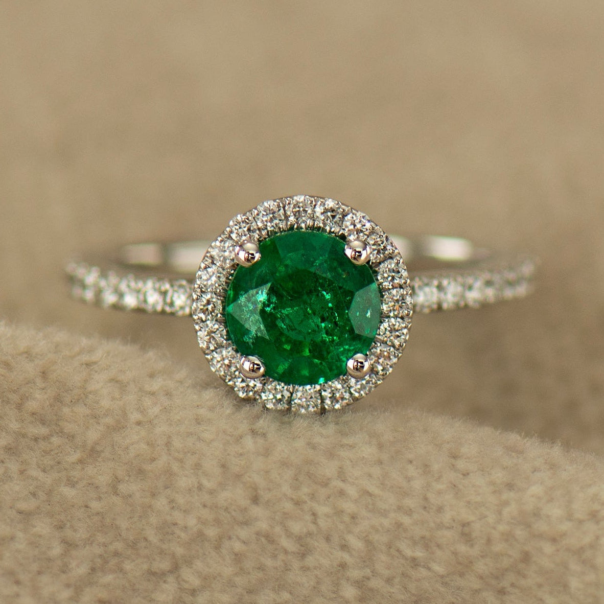 Zambian Emerald Engagement Ring