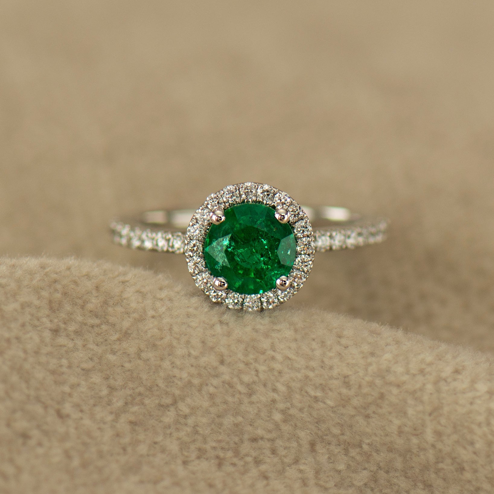 Zambian Emerald Engagement Ring