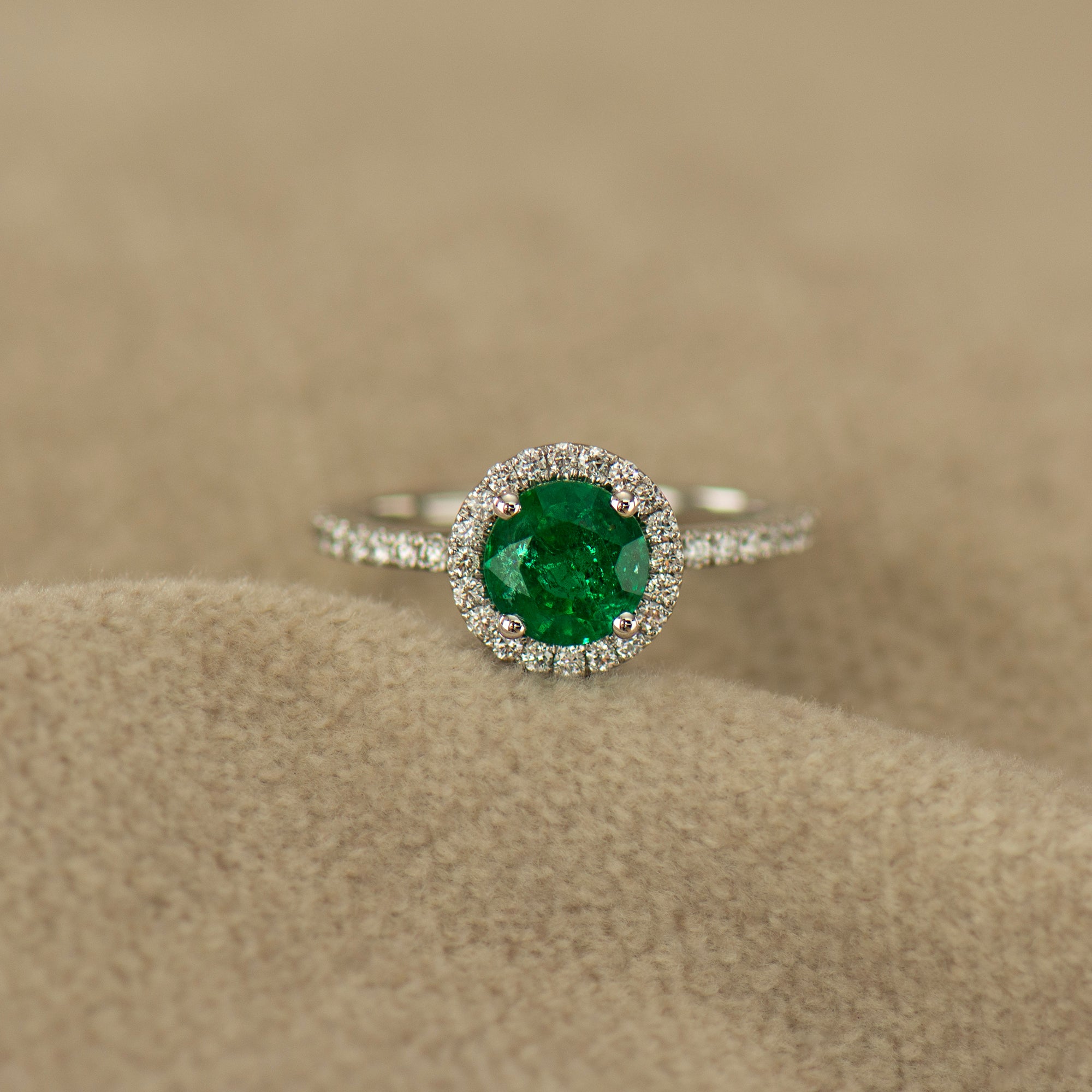 Zambian Emerald Engagement Ring