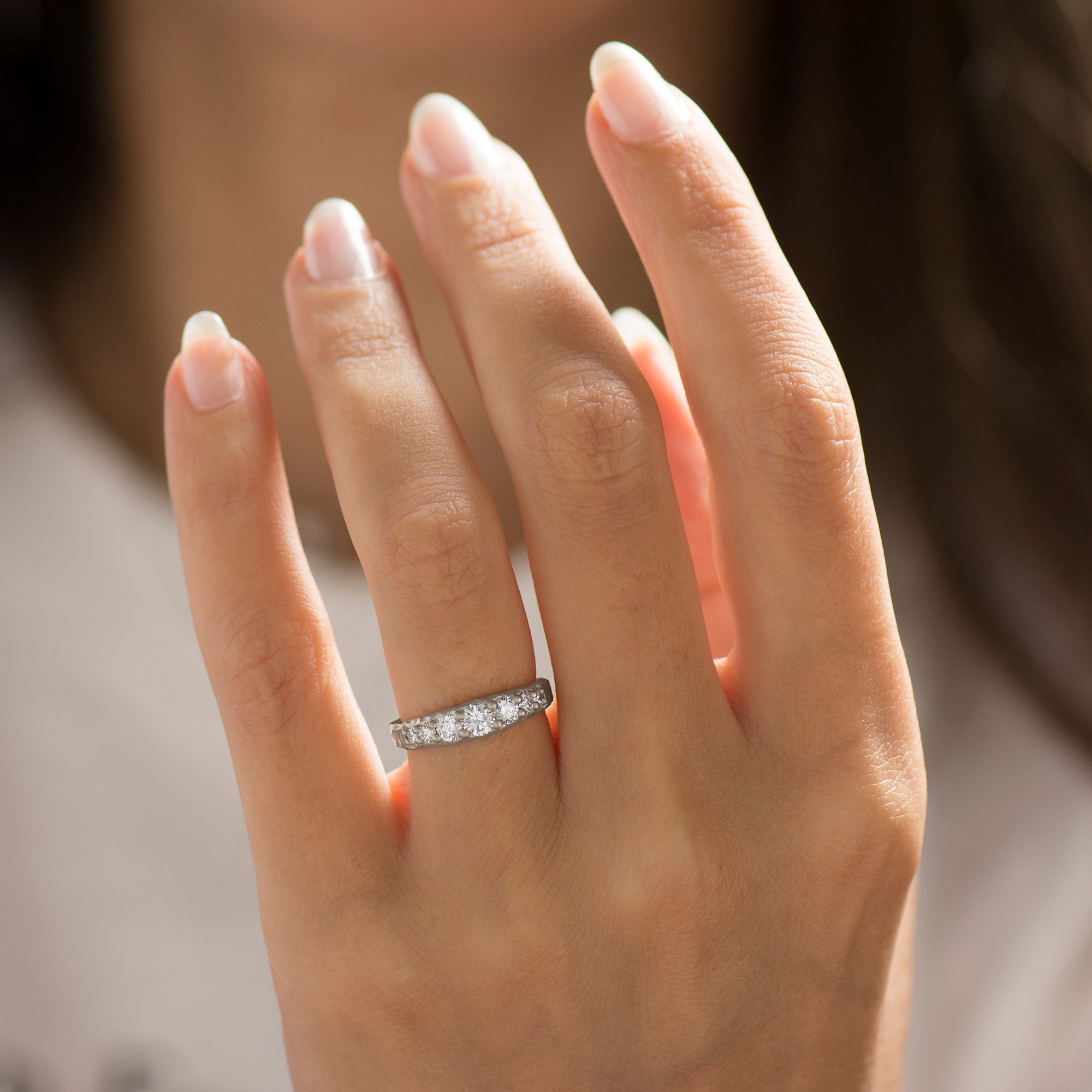Texture Matte Engagement Ring