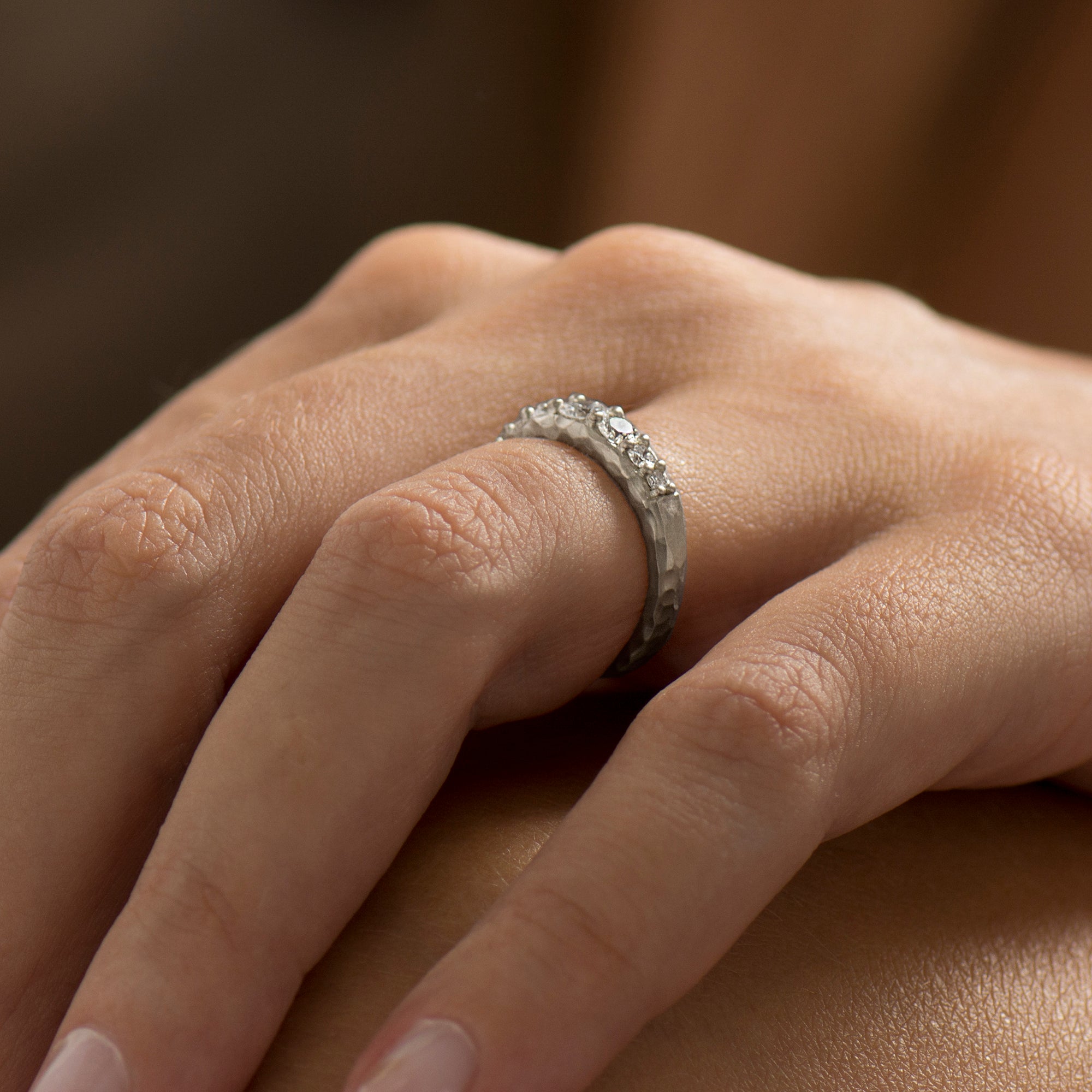 Texture Matte Engagement Ring