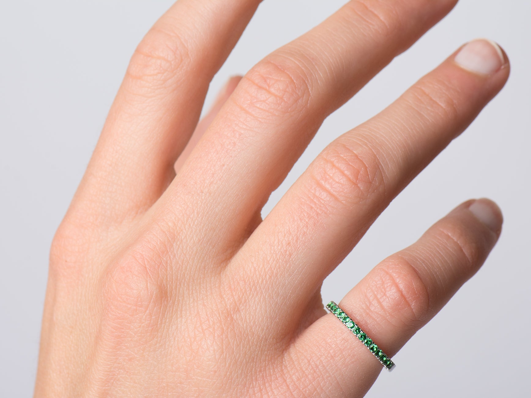 Emerald Half Eternity Ring