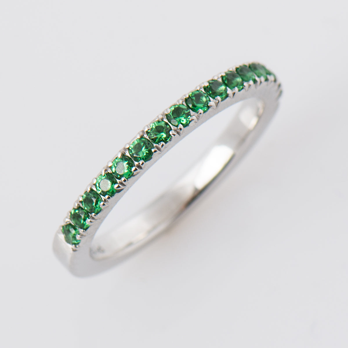 Emerald Half Eternity Ring