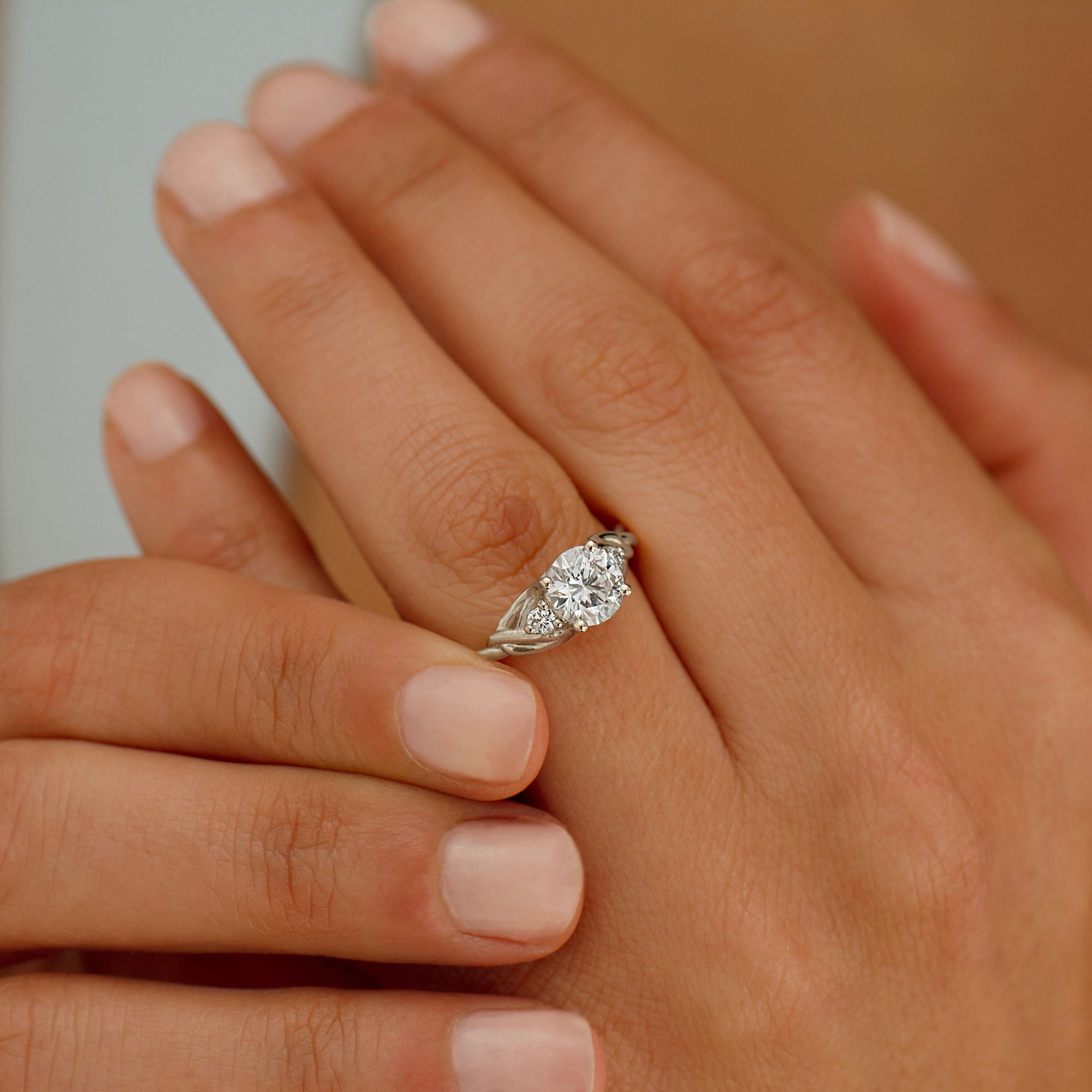 Large Three Stone Celtic Engagement Ring