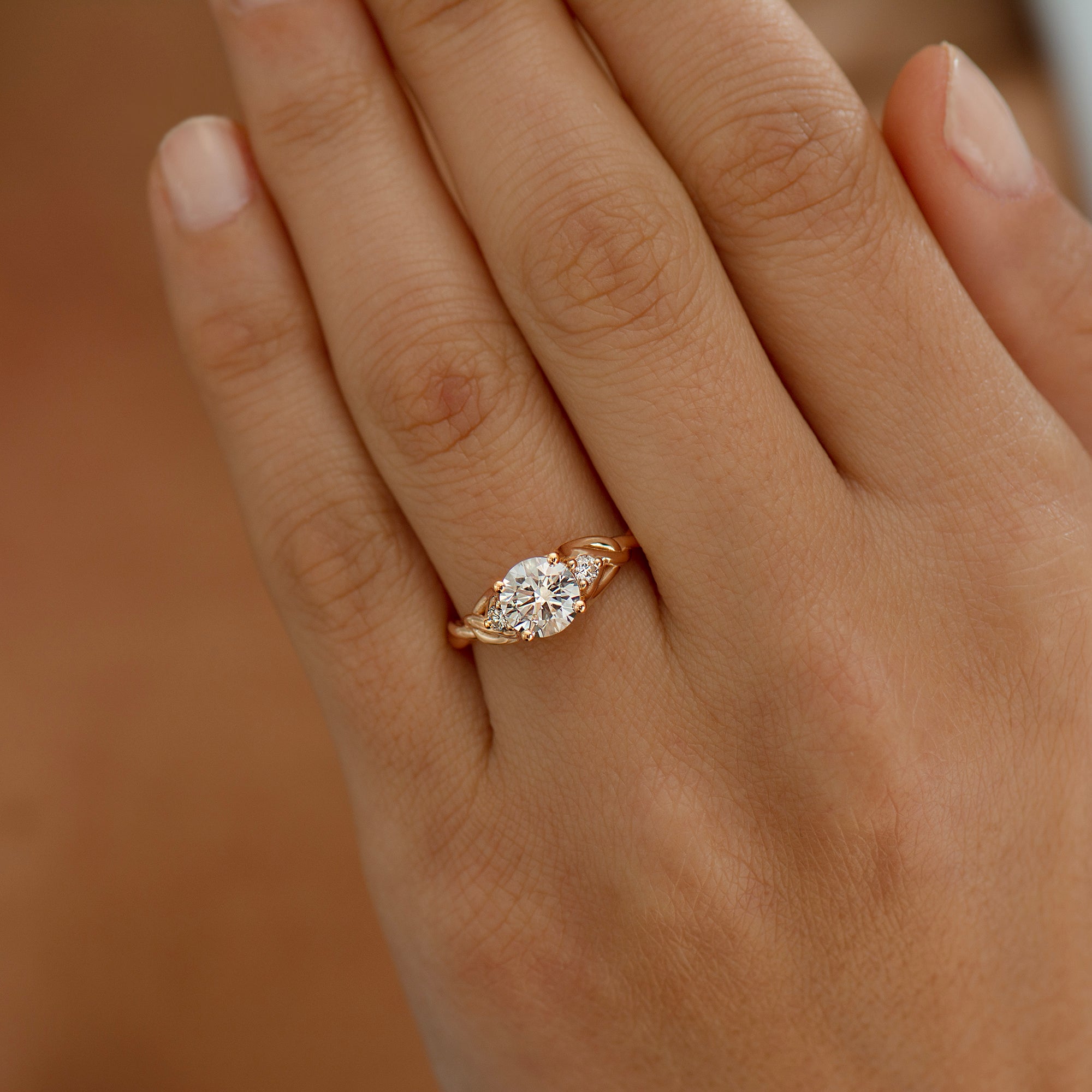 Large Three Stone Celtic Engagement Ring