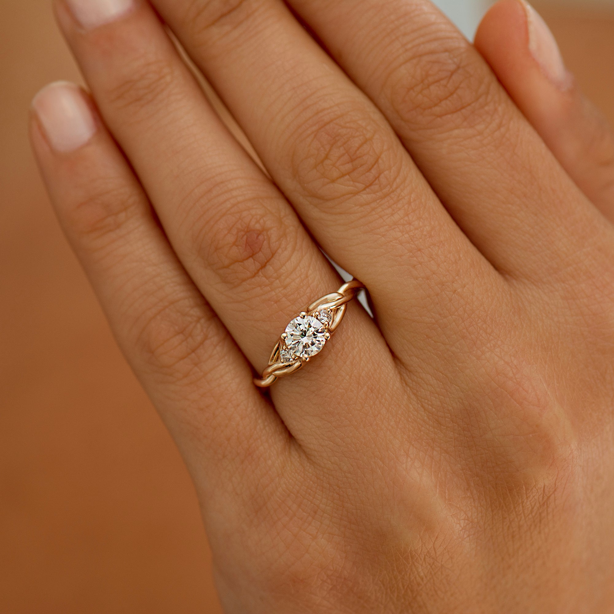 Three Stone Celtic Engagement Ring