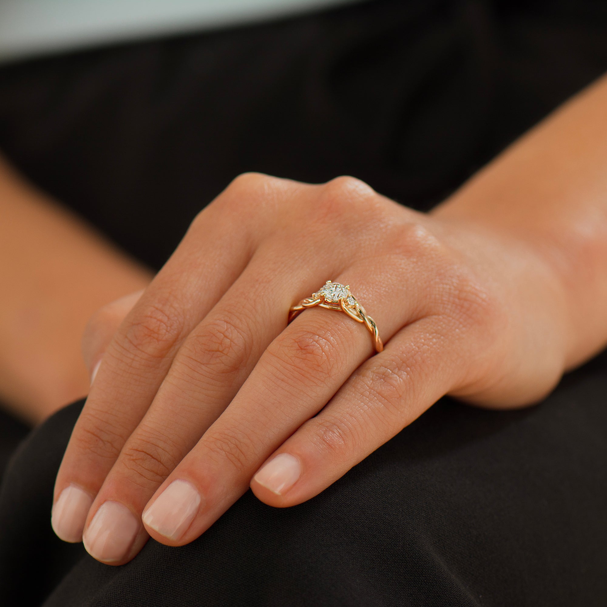 Three Stone Celtic Engagement Ring