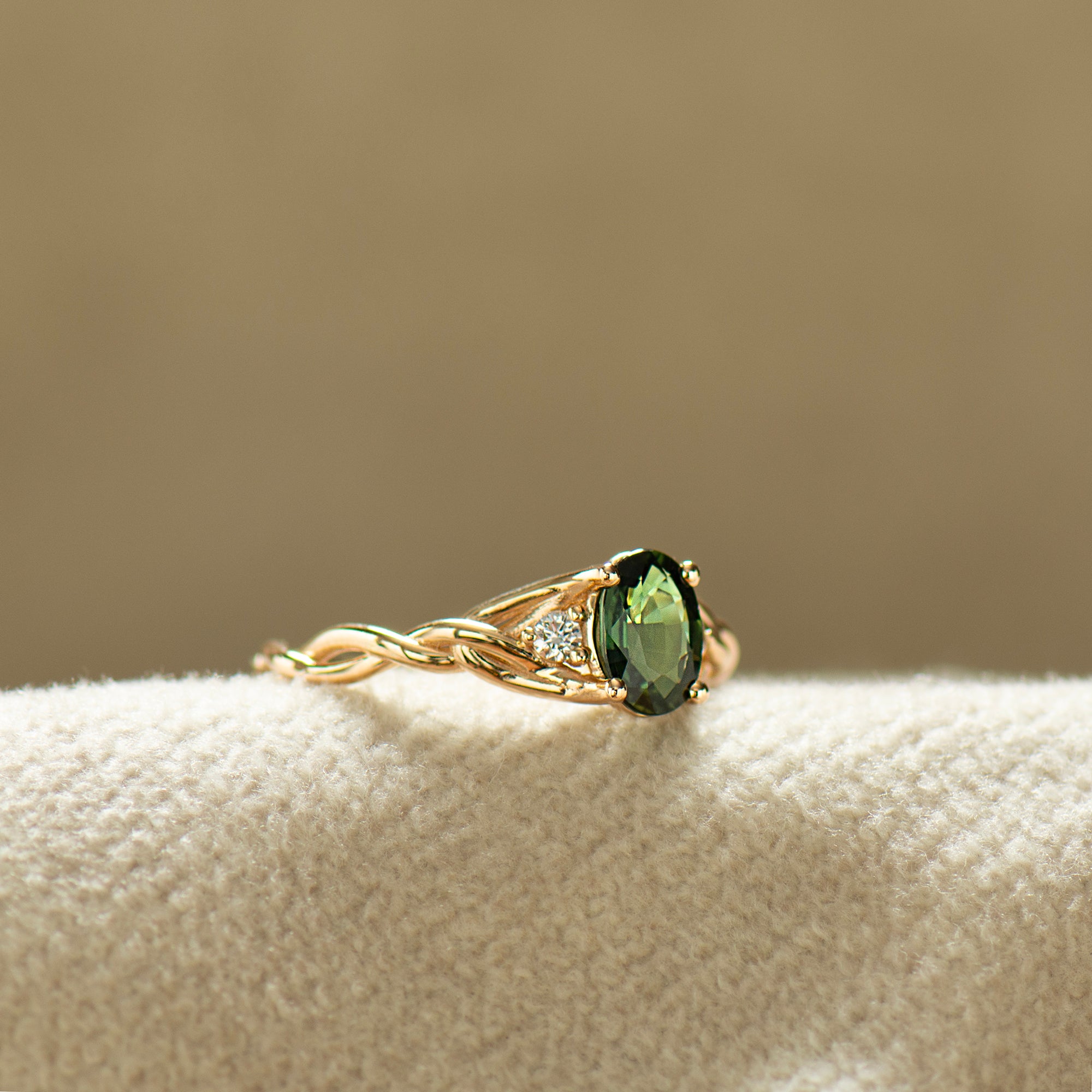 Celtic Three Stone Sapphire Ring
