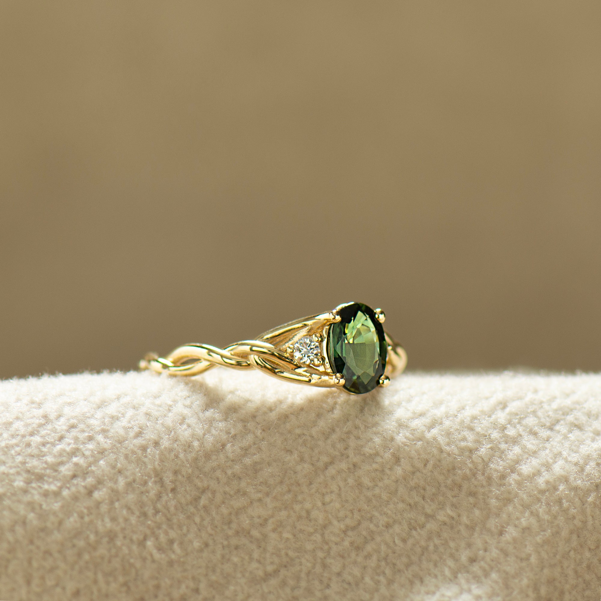 Celtic Three Stone Sapphire Ring