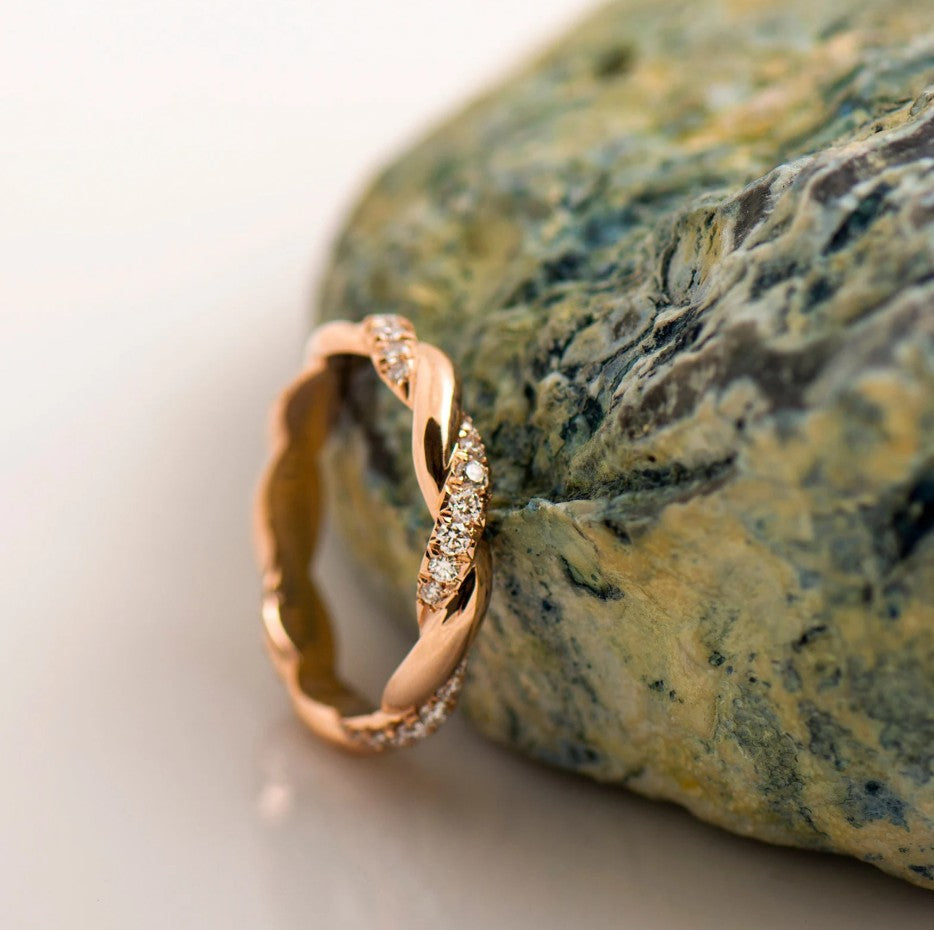 4 MM Braided Diamonds Ring