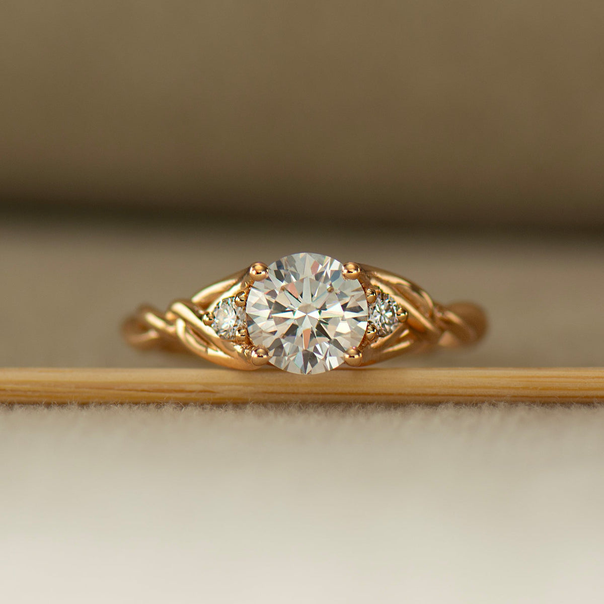 Large Three Stone Celtic Engagement Ring
