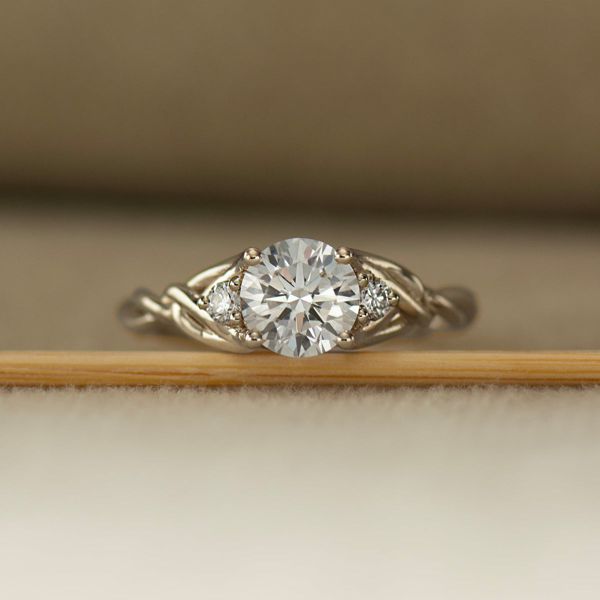 Large Three Stone Celtic Engagement Ring