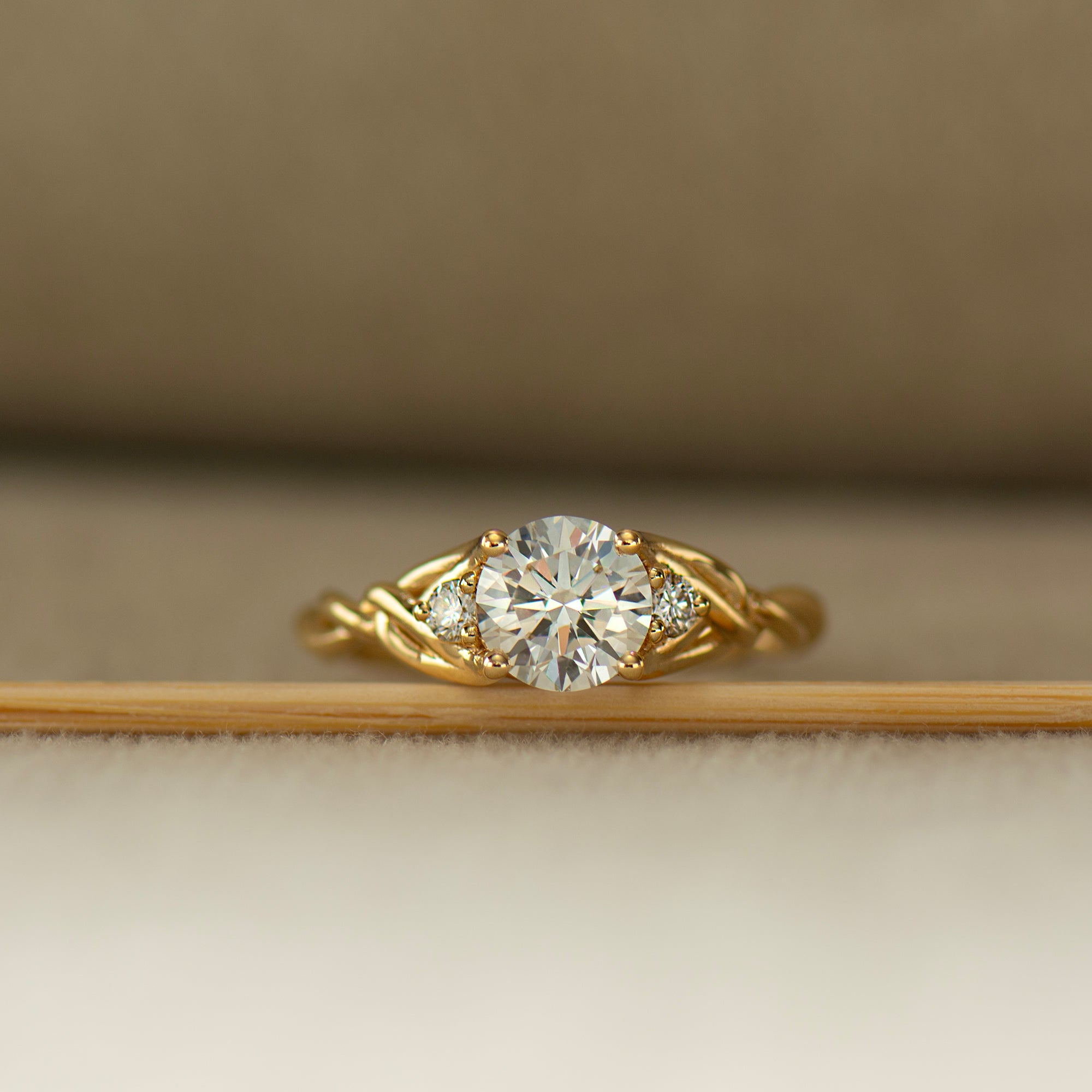 Large Three Stone Celtic Engagement Ring