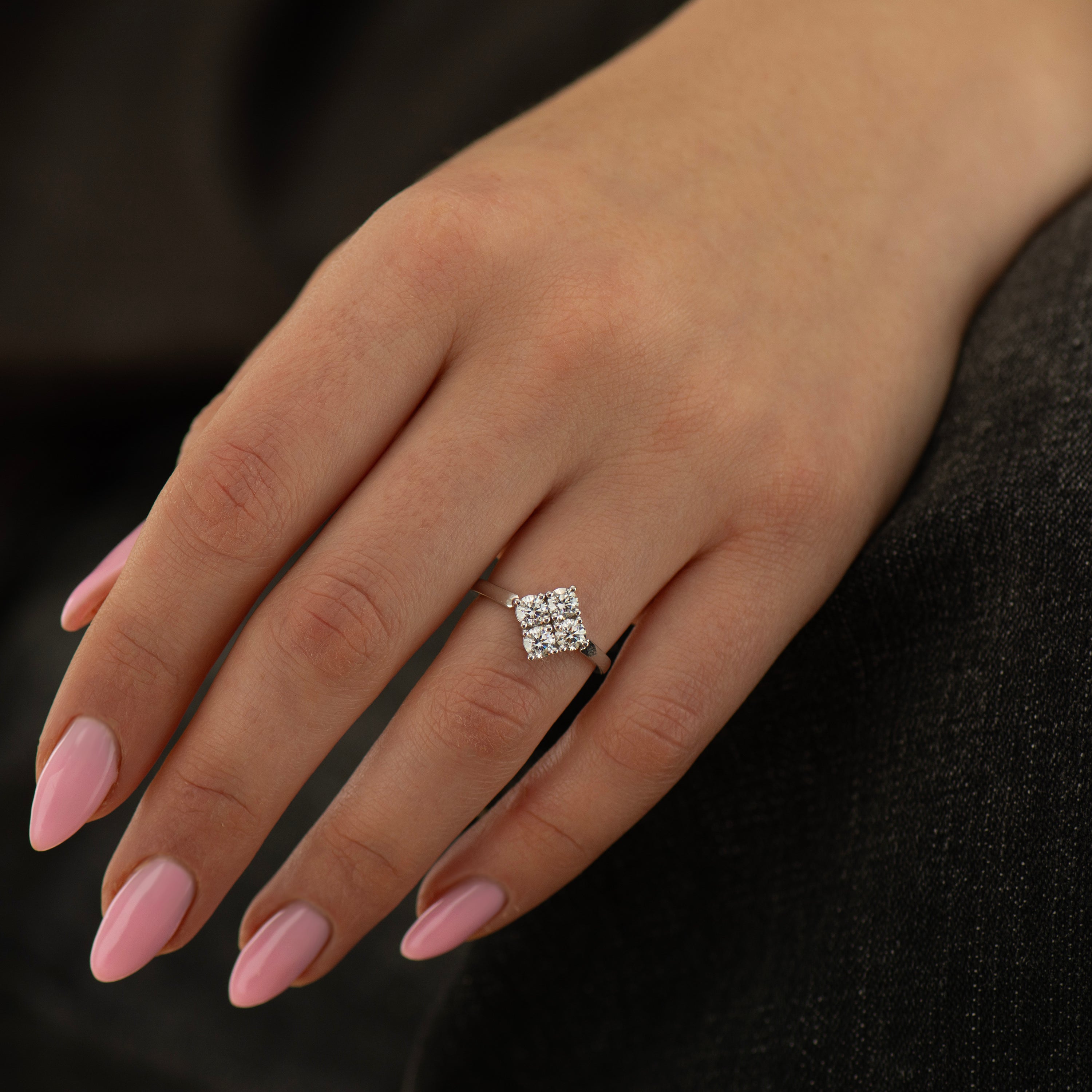 Diamond Cluster Engagement Ring
