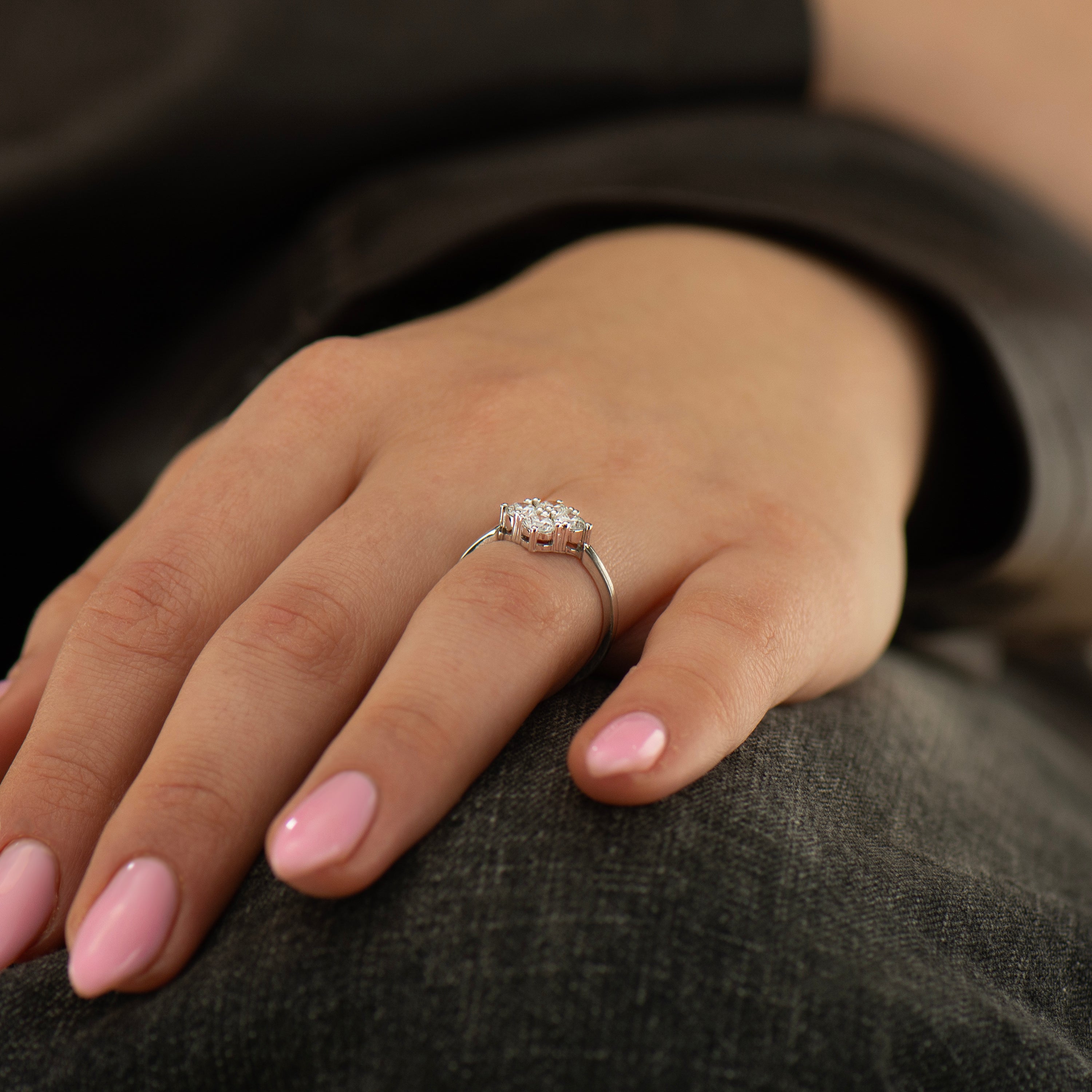 Diamond Cluster Engagement Ring