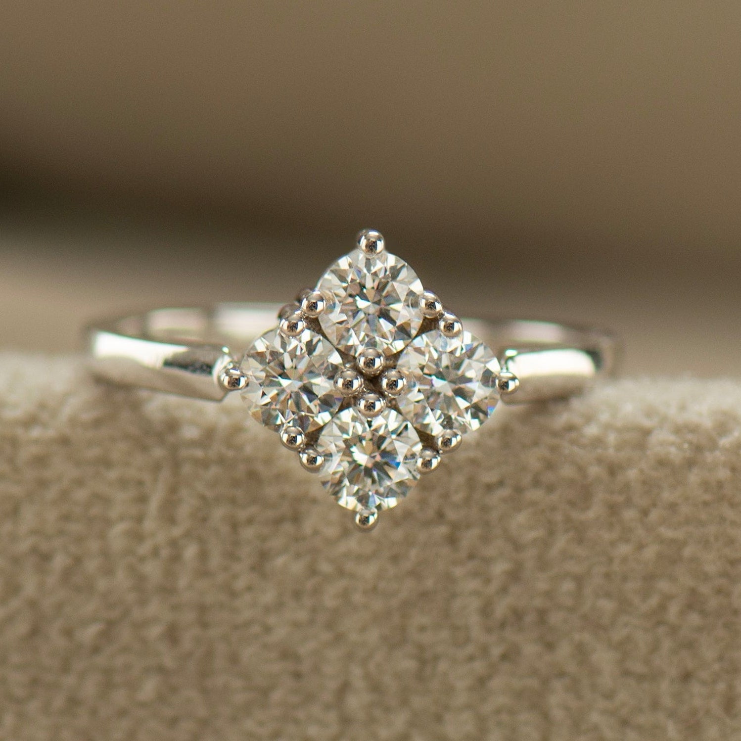Diamond Cluster Engagement Ring