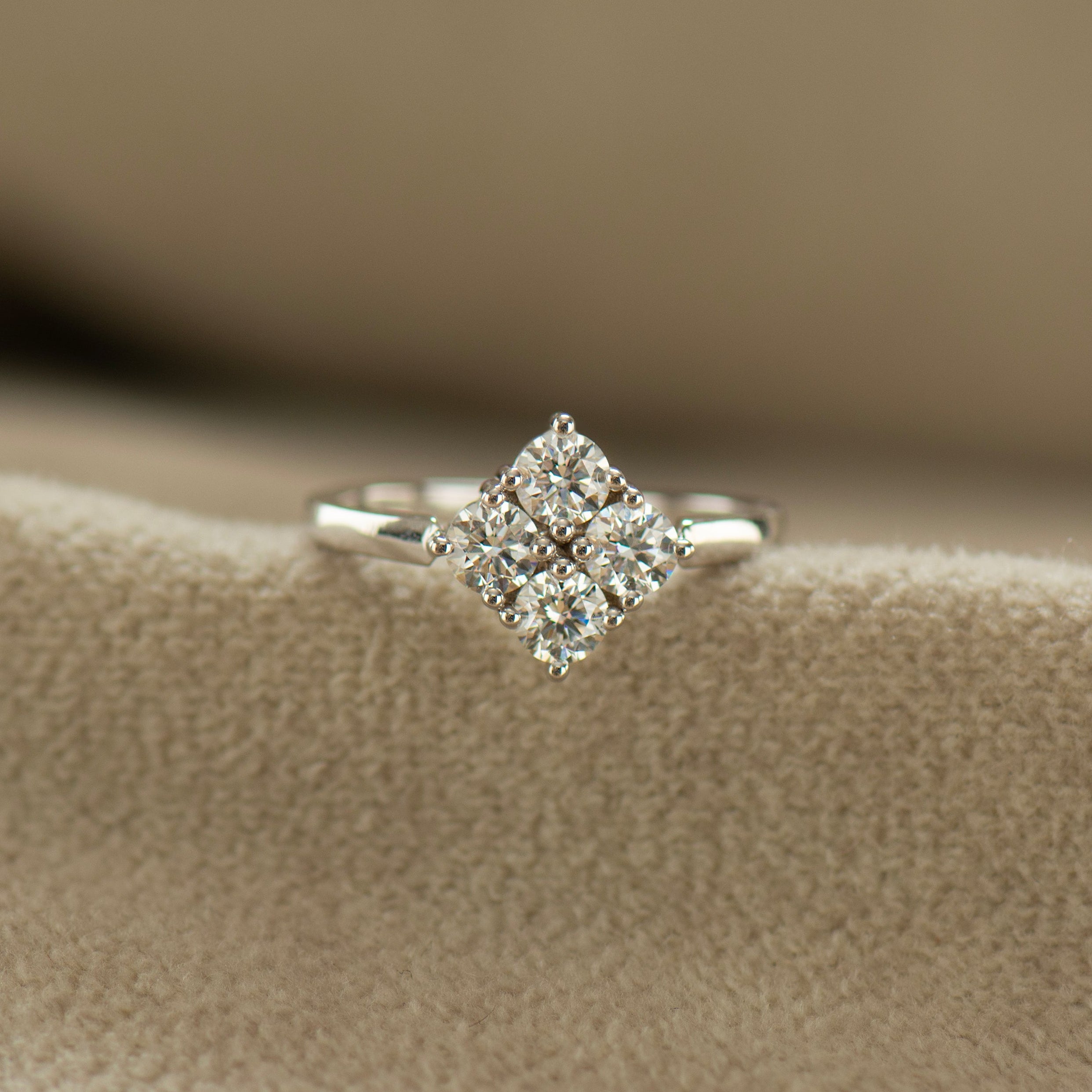 Diamond Cluster Engagement Ring