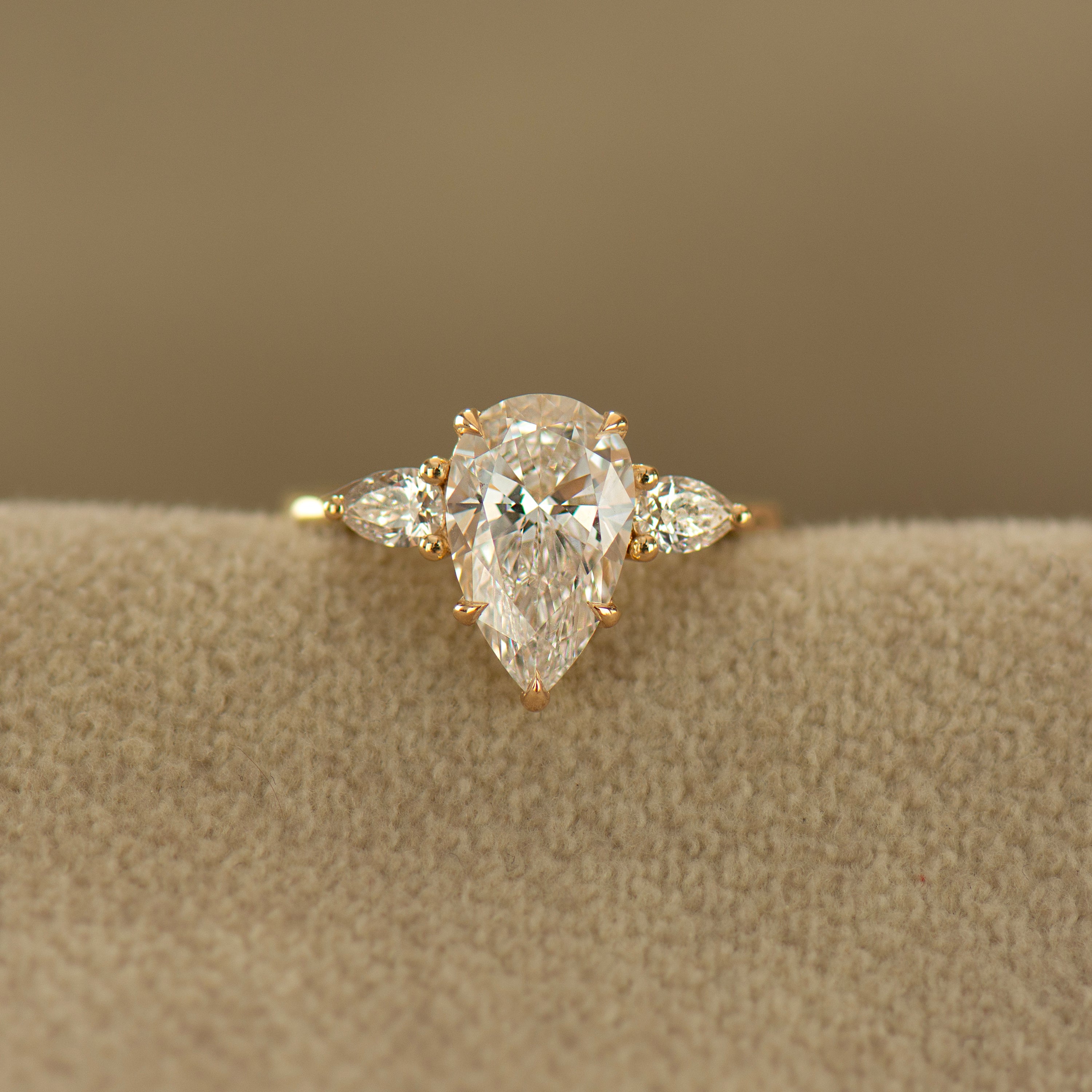 Three Stone Pear Ring