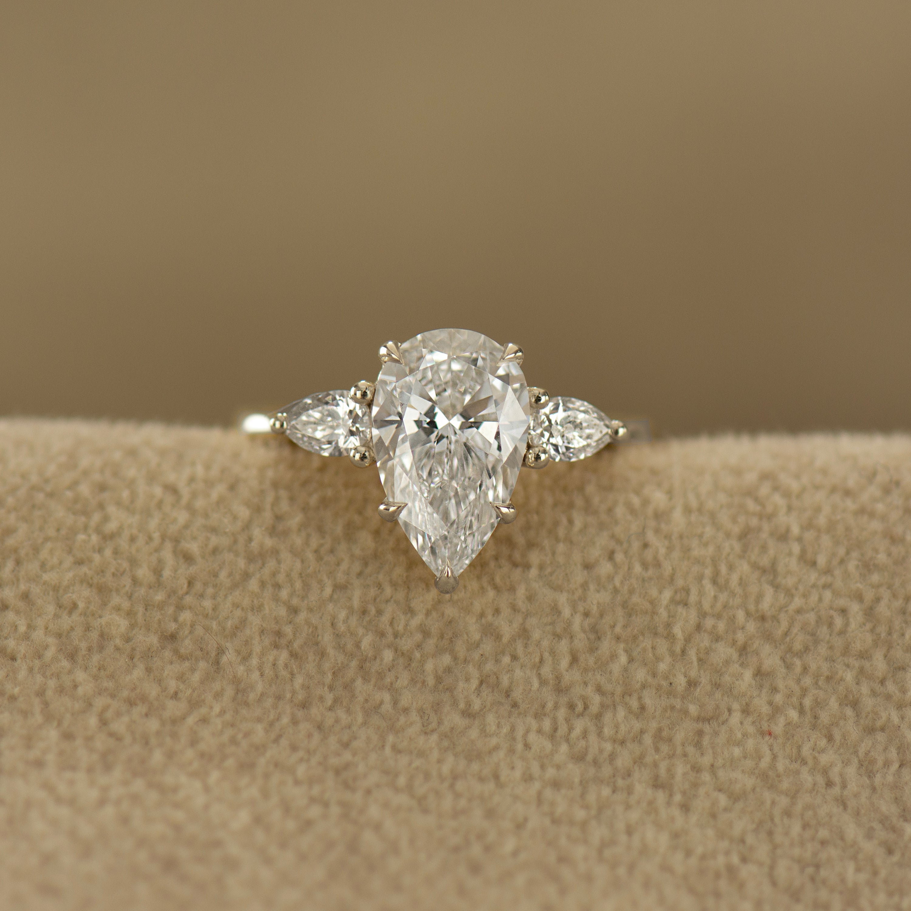 Three Stone Pear Ring