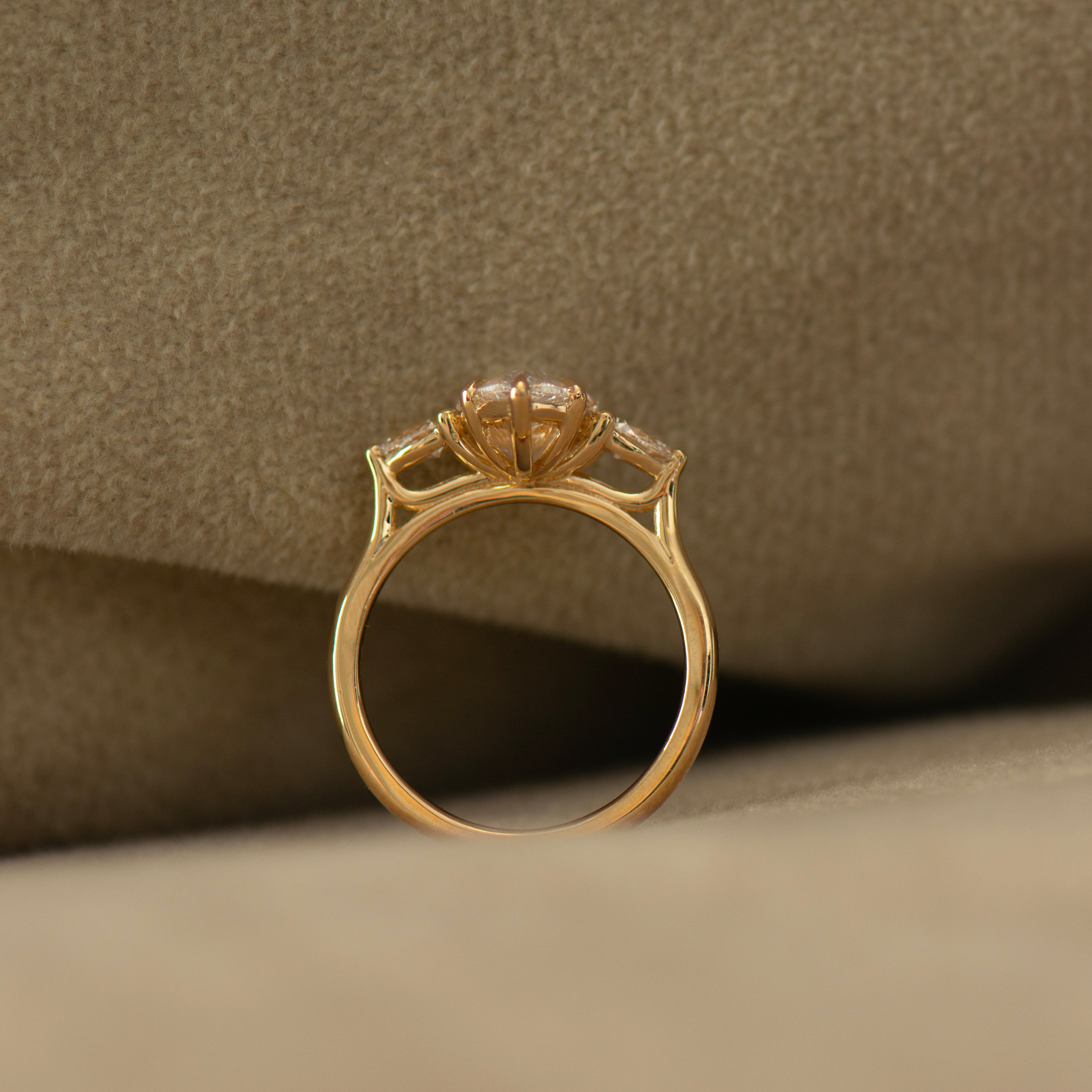 Three Stone Pear Ring
