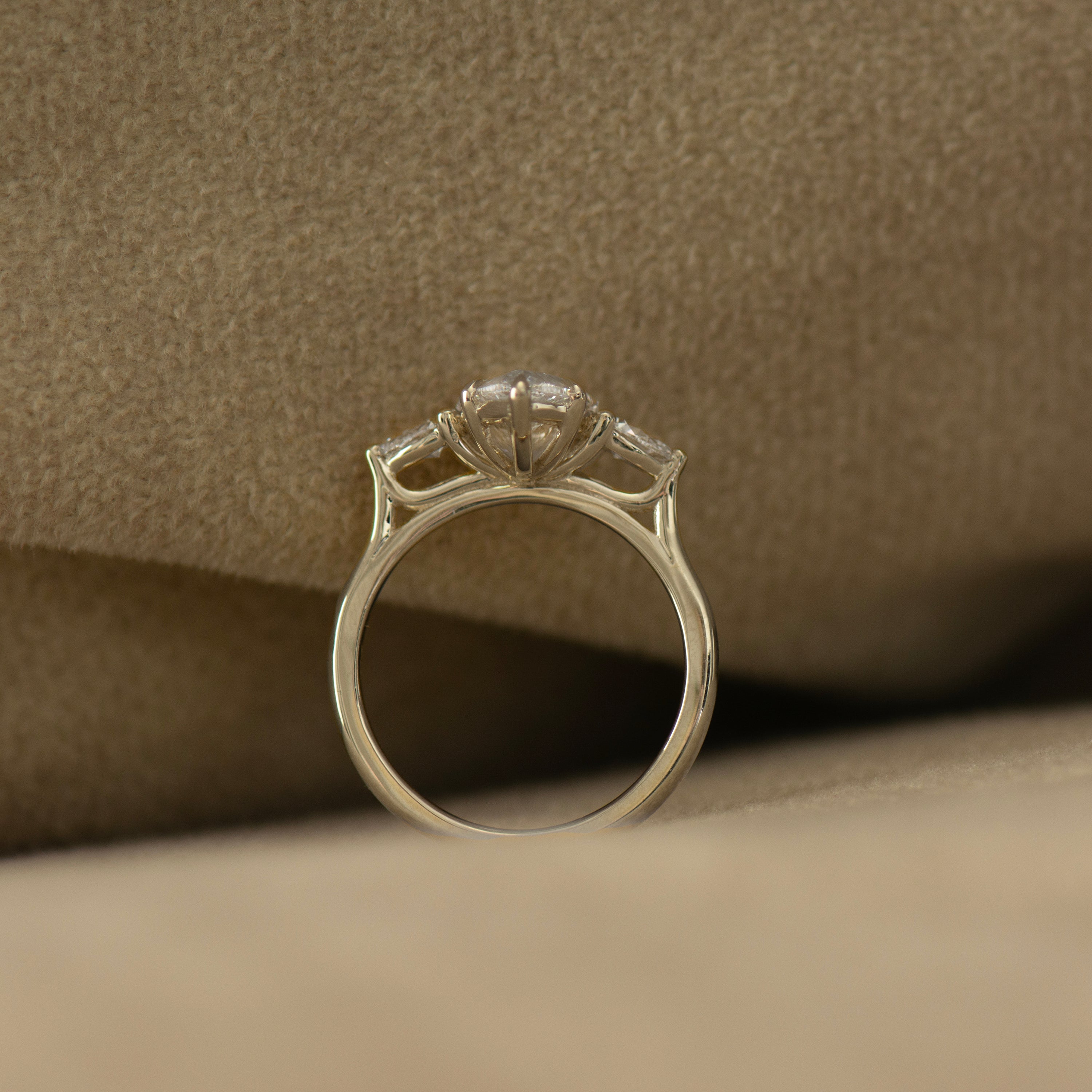 Three Stone Pear Ring