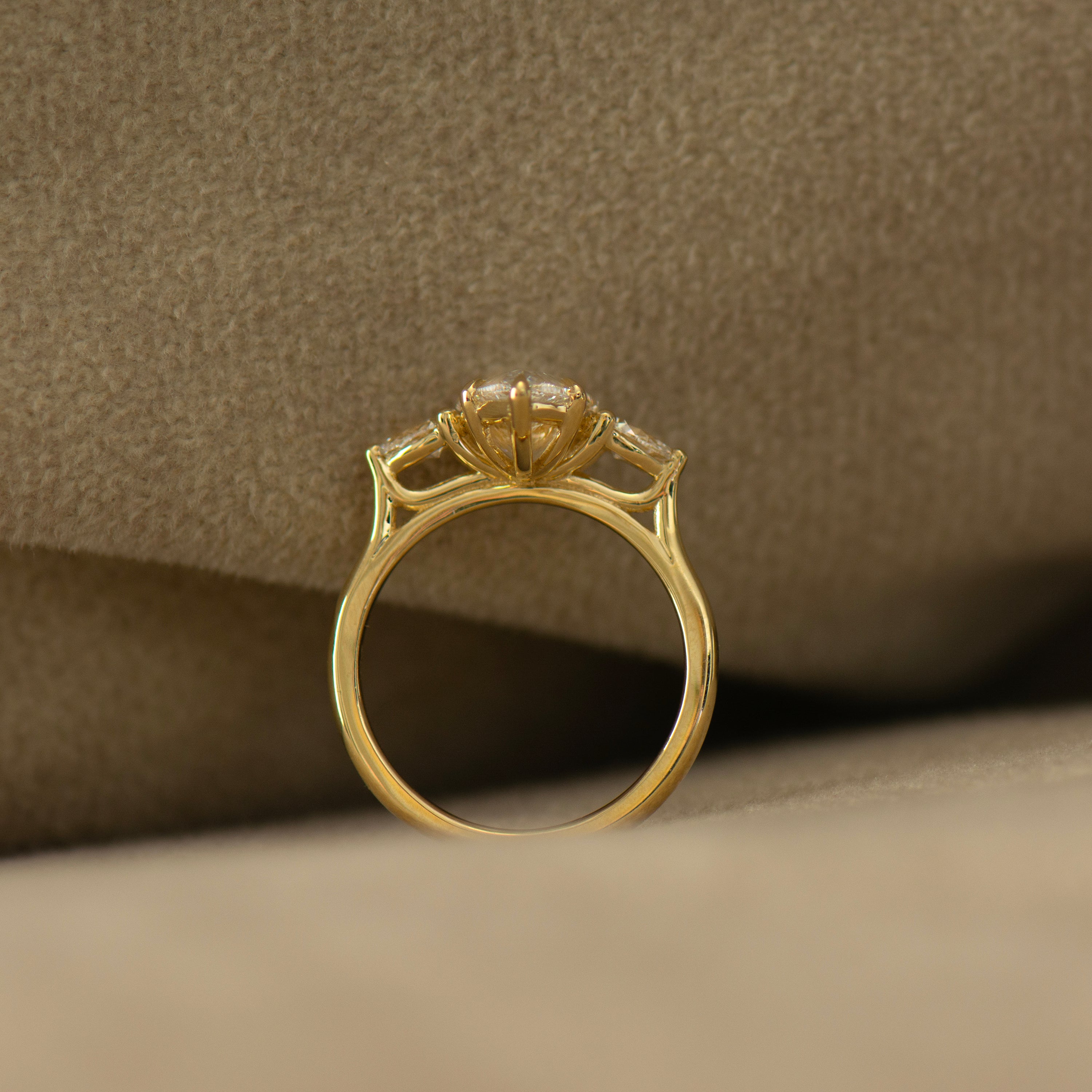 Three Stone Pear Ring