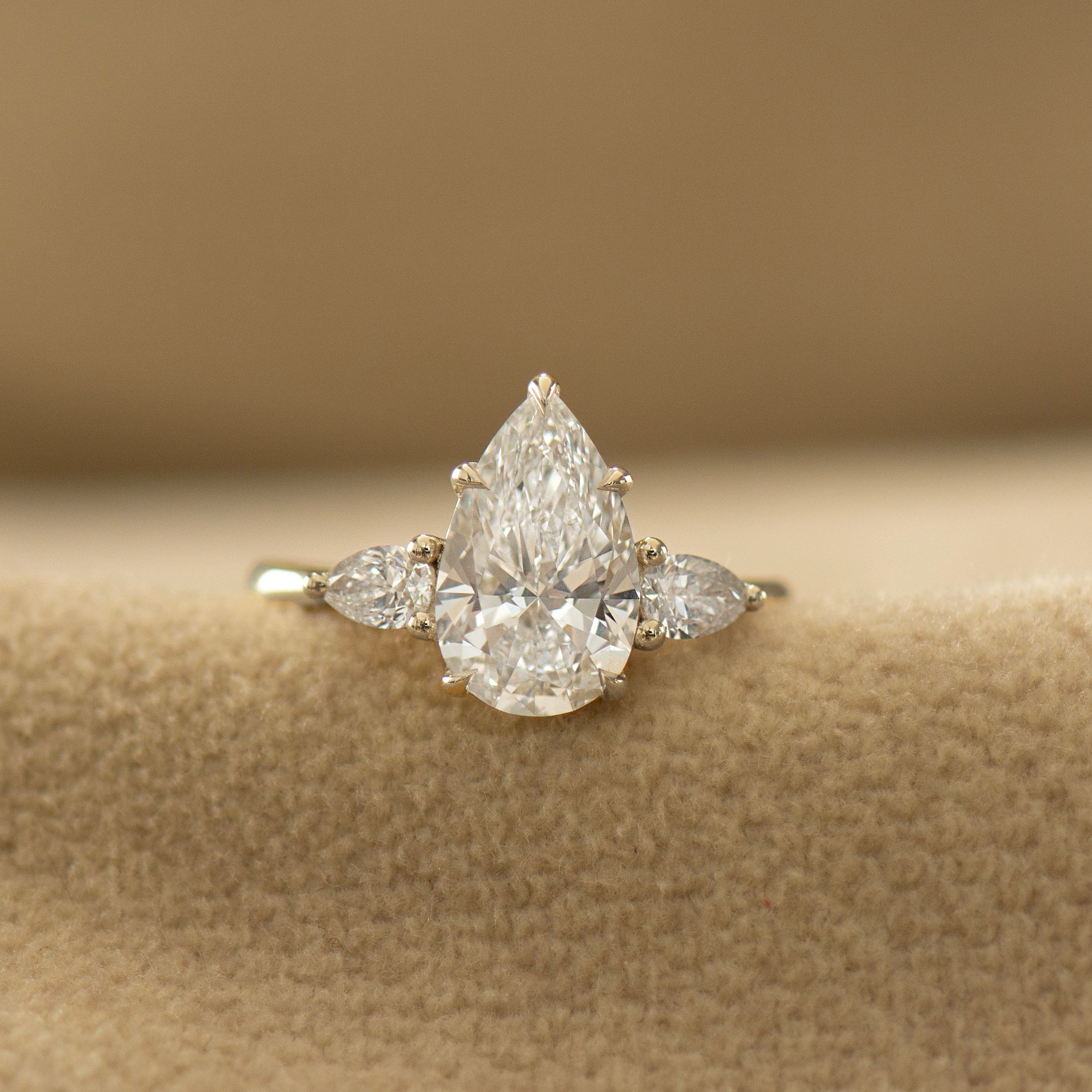 Three Stone Pear Ring