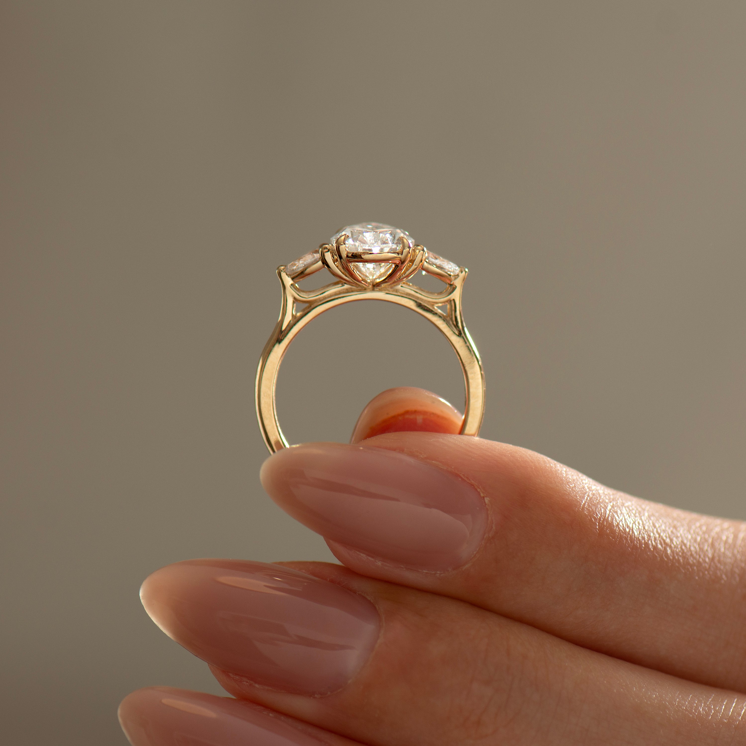 Three Stone Pear Ring