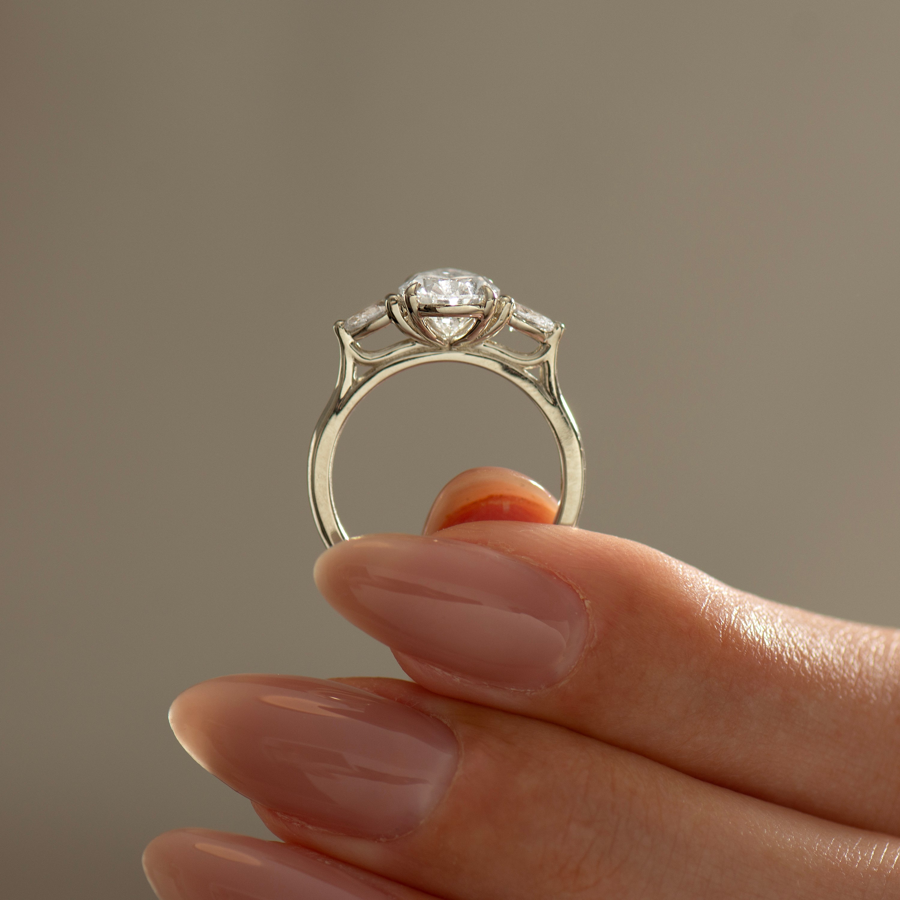 Three Stone Pear Ring