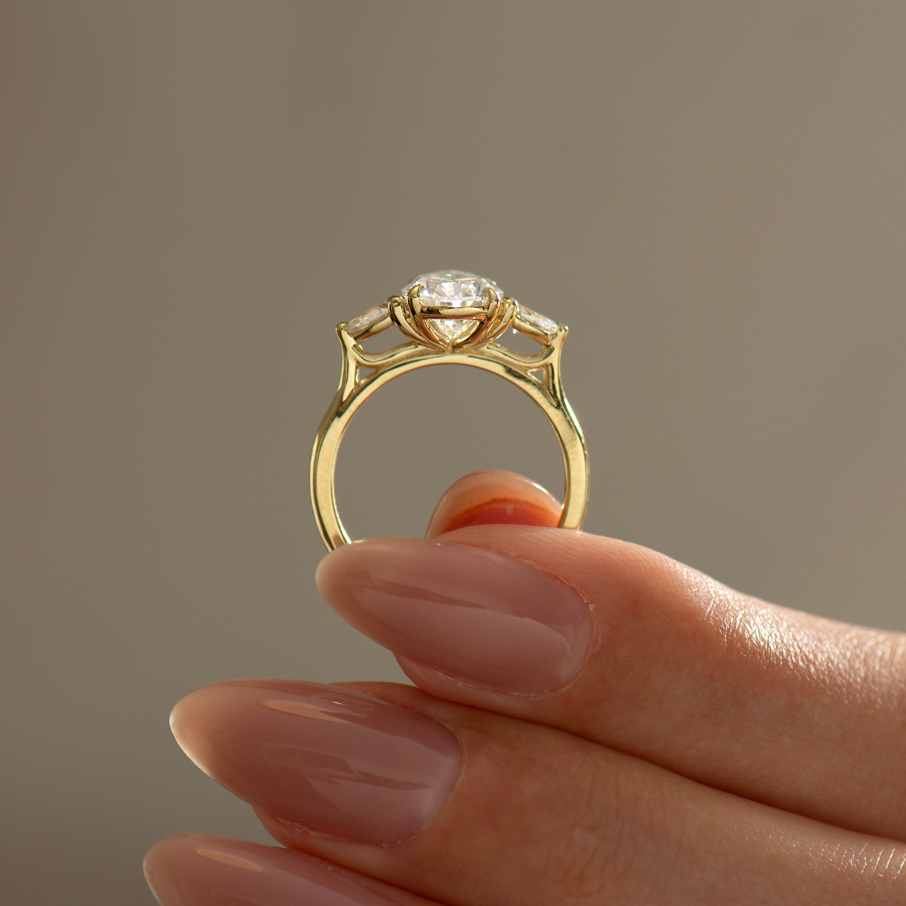 Three Stone Pear Ring