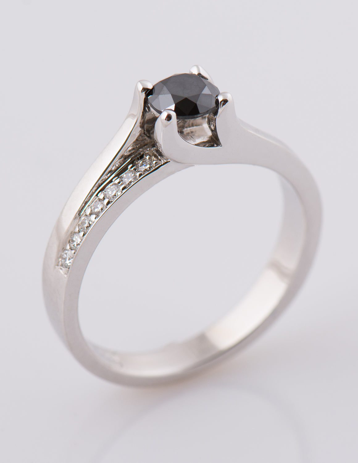 Bypass Engagement Ring 2 - Black diamond