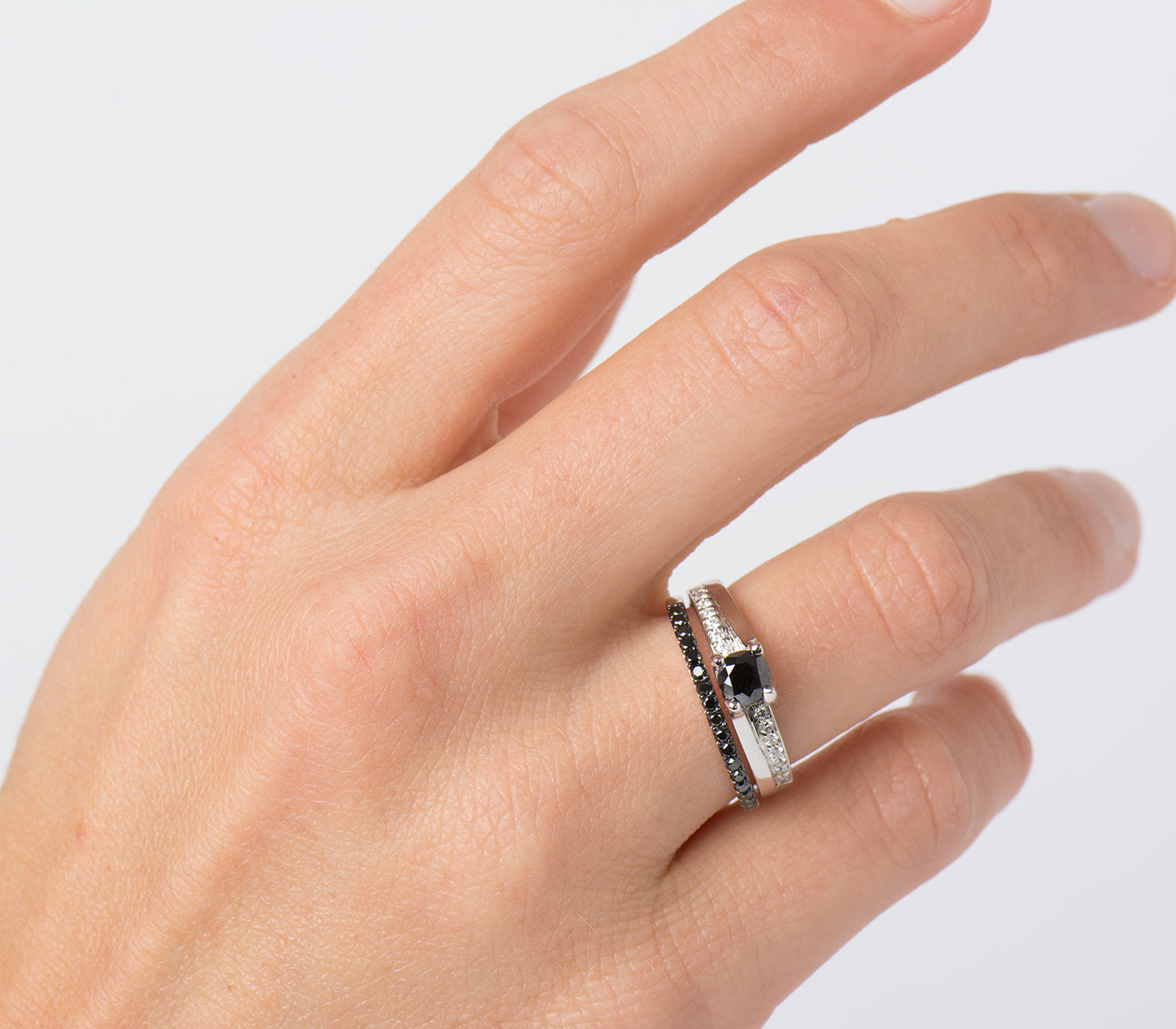 Bypass Engagement Ring 2 - Black diamond