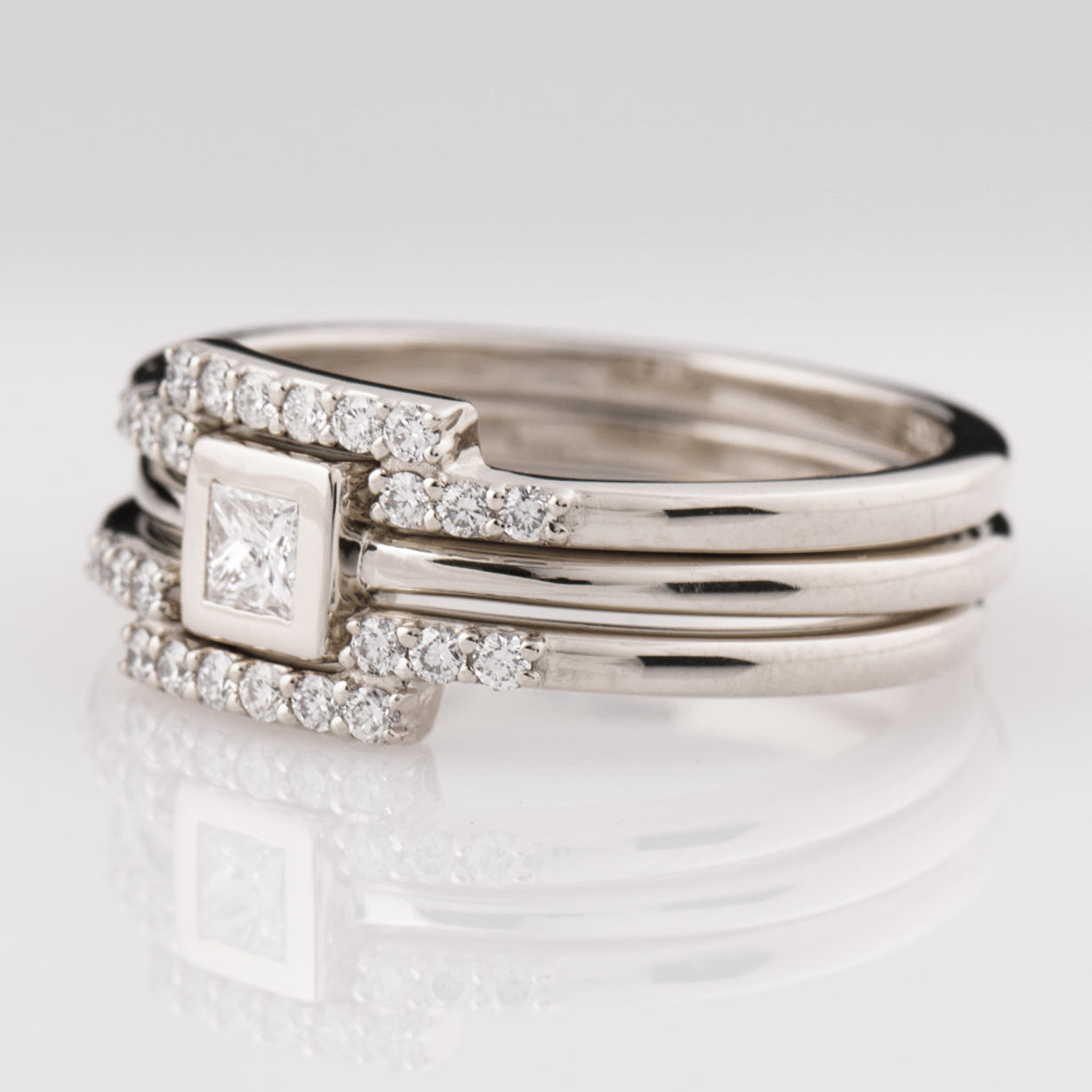 Flat Squared Bezel Trio Set
