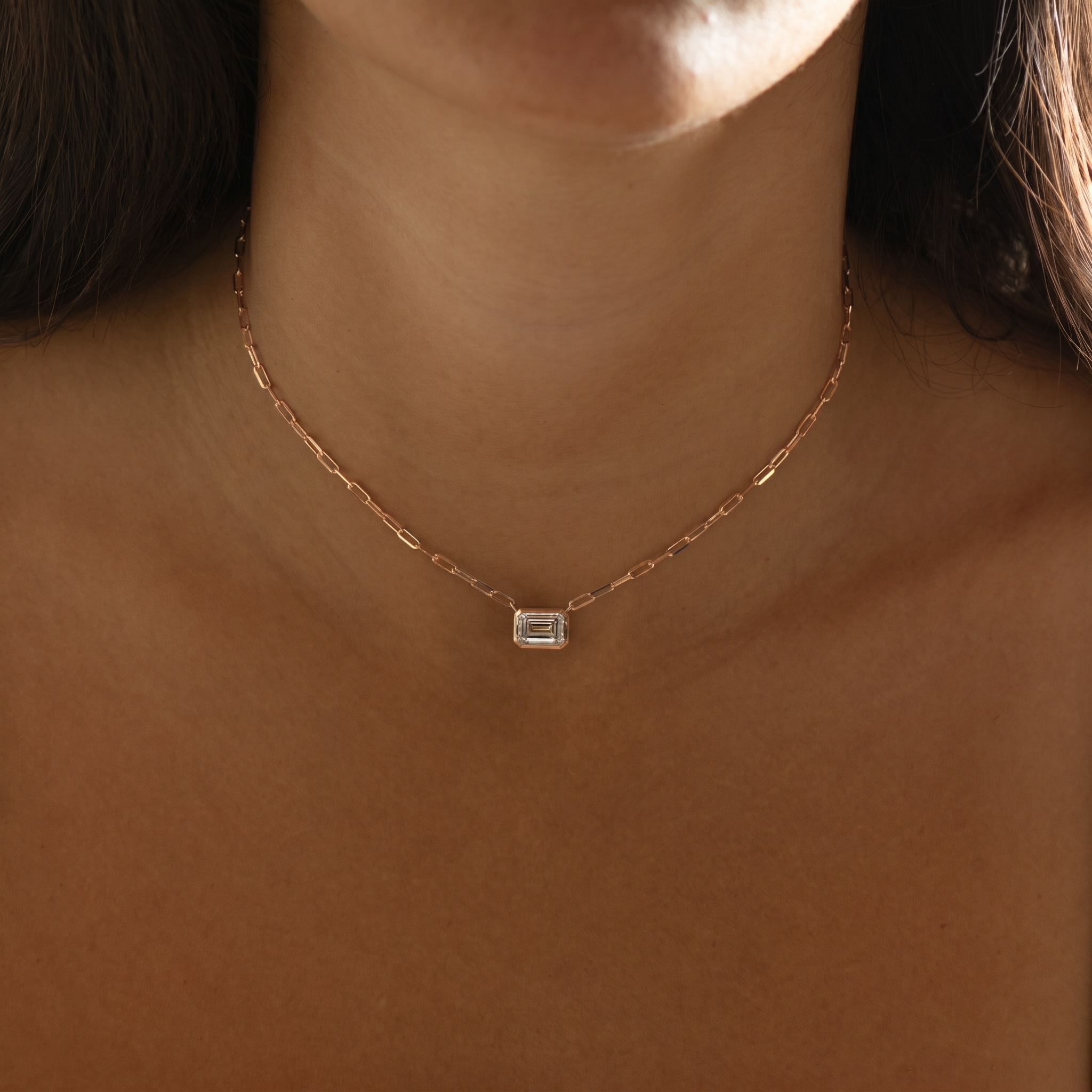 Choker Horizontal Emerald Cut Necklace