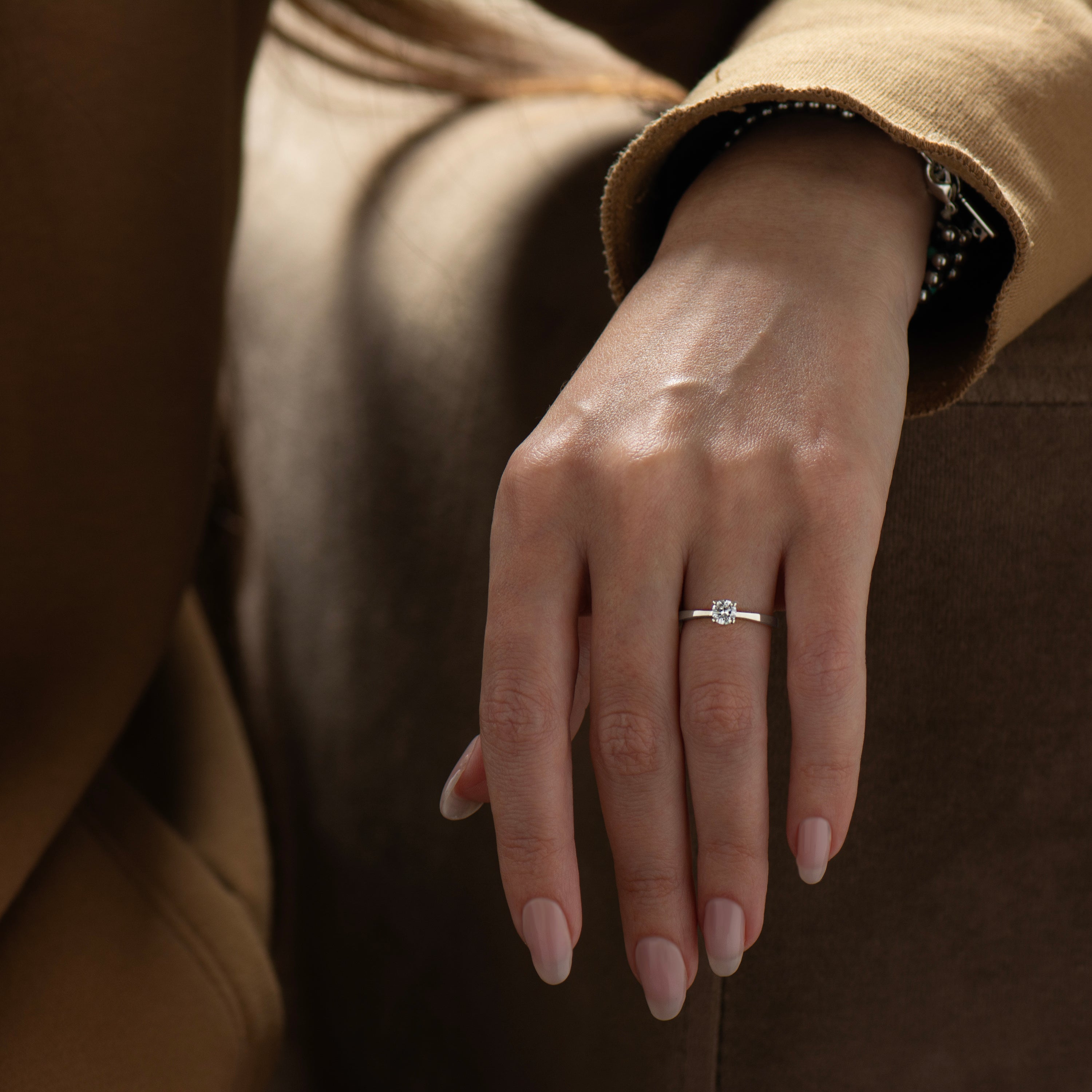 High Set Tapered Diamond Ring