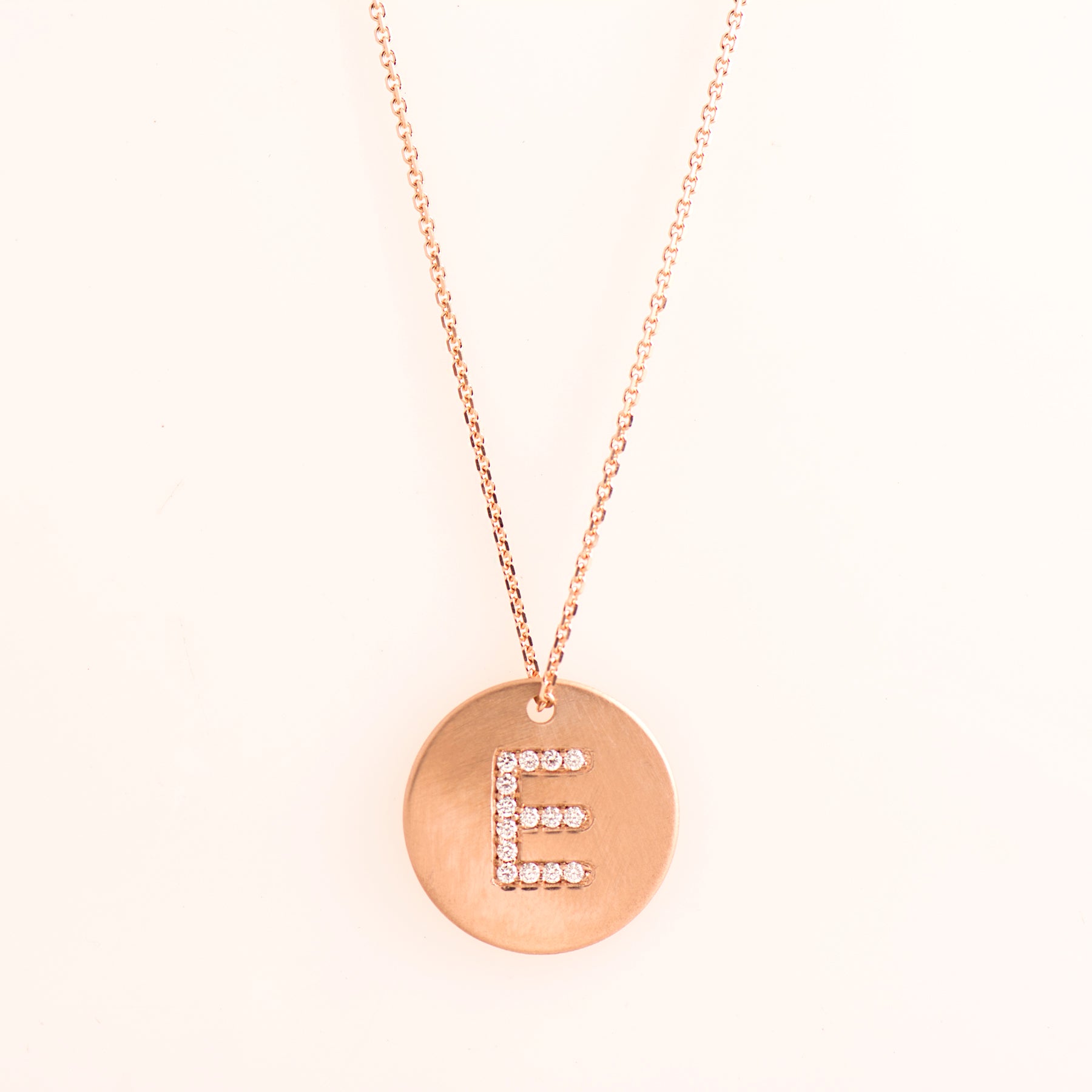 Medium Coin Letter Diamond Necklace