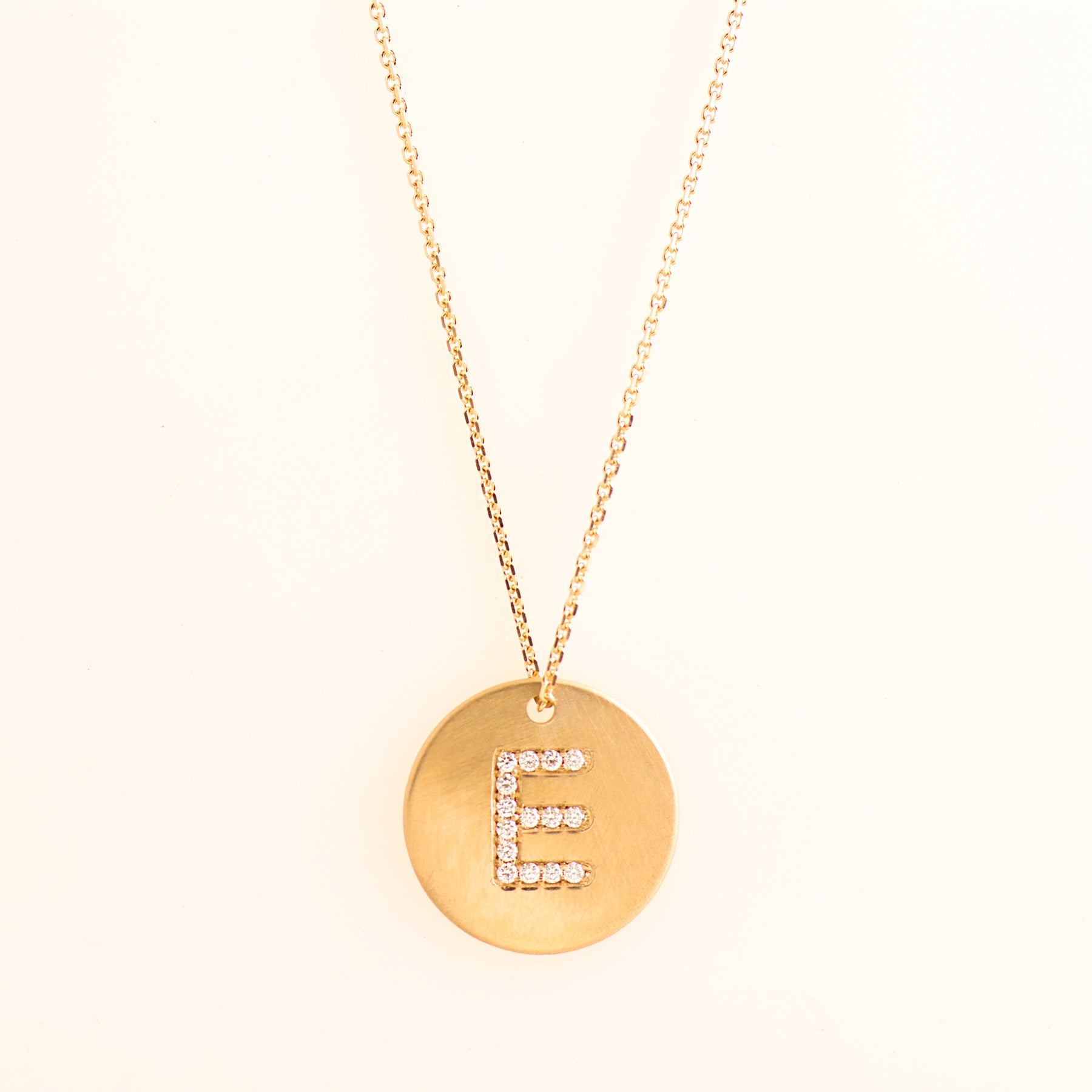 Medium Coin Letter Diamond Necklace