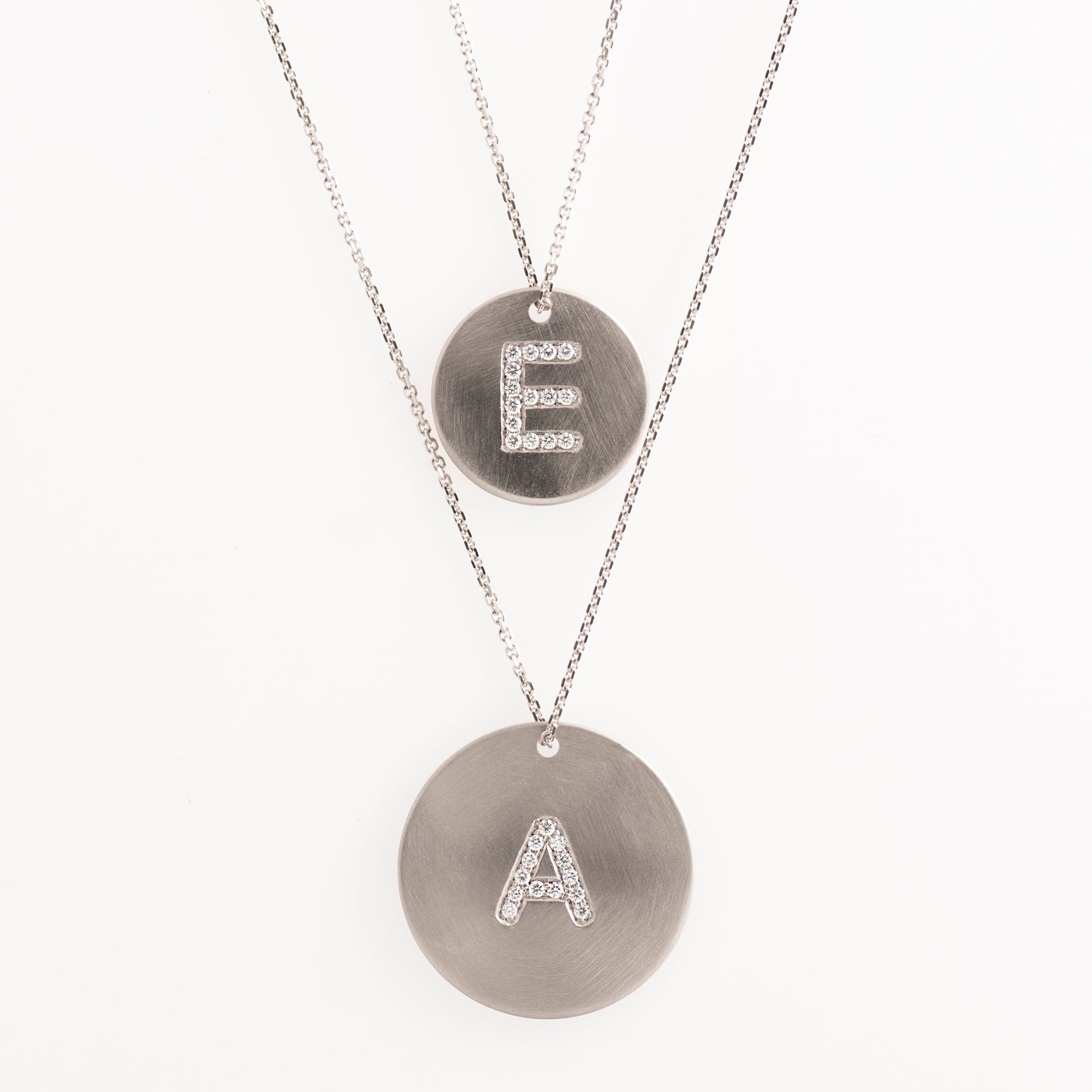 Medium Coin Letter Diamond Necklace