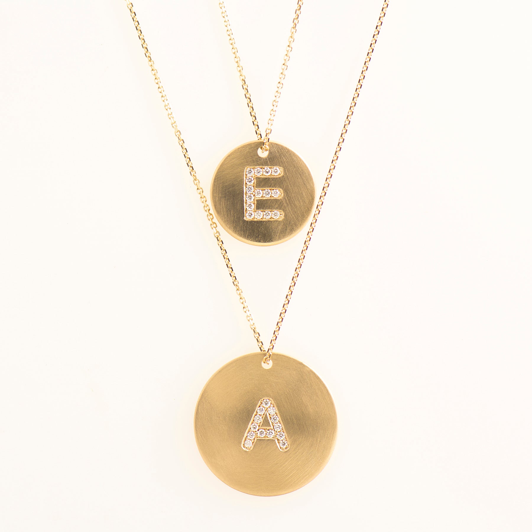 Large Coin Letter Diamond Necklace