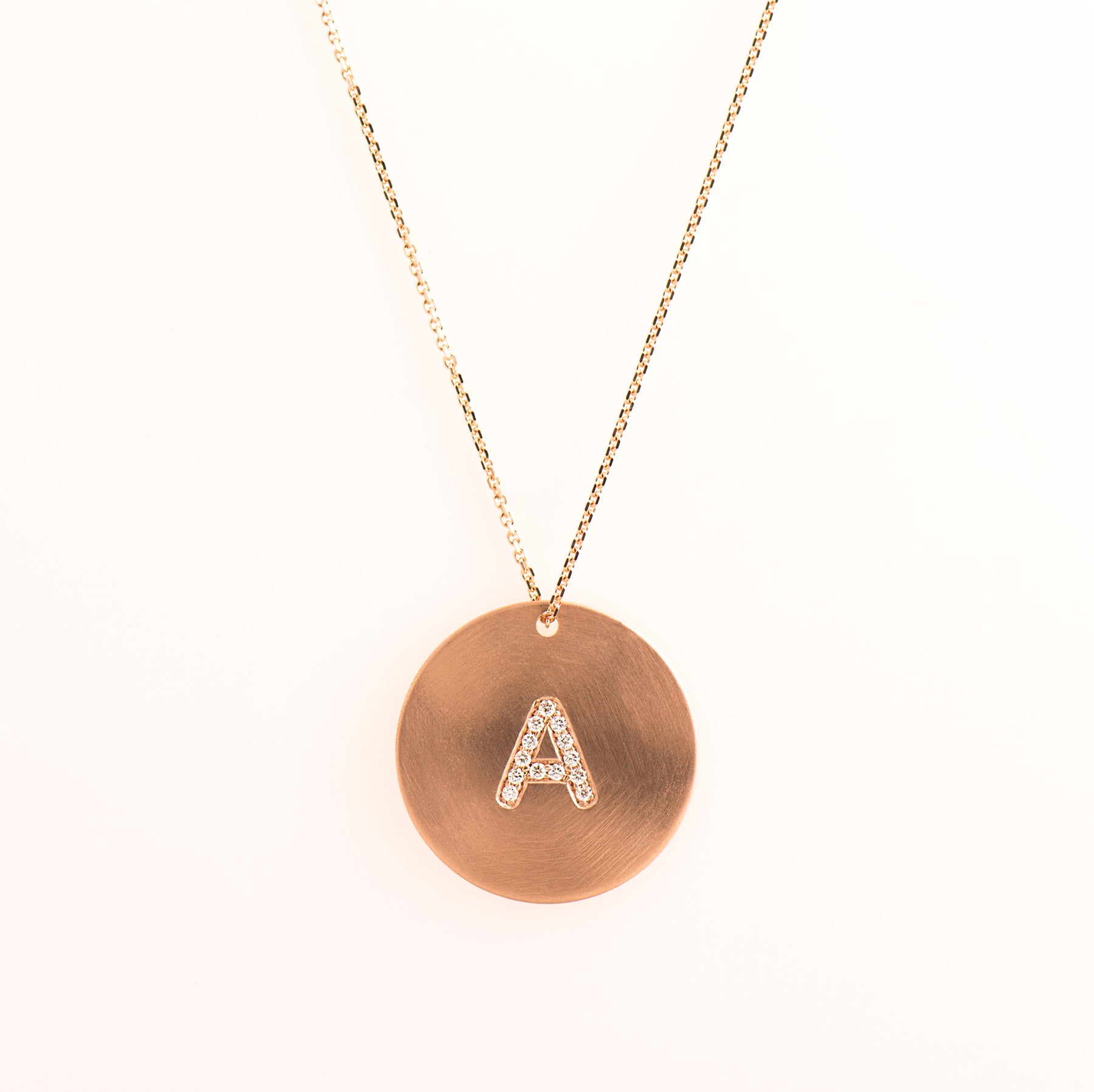 Large Coin Letter Diamond Necklace