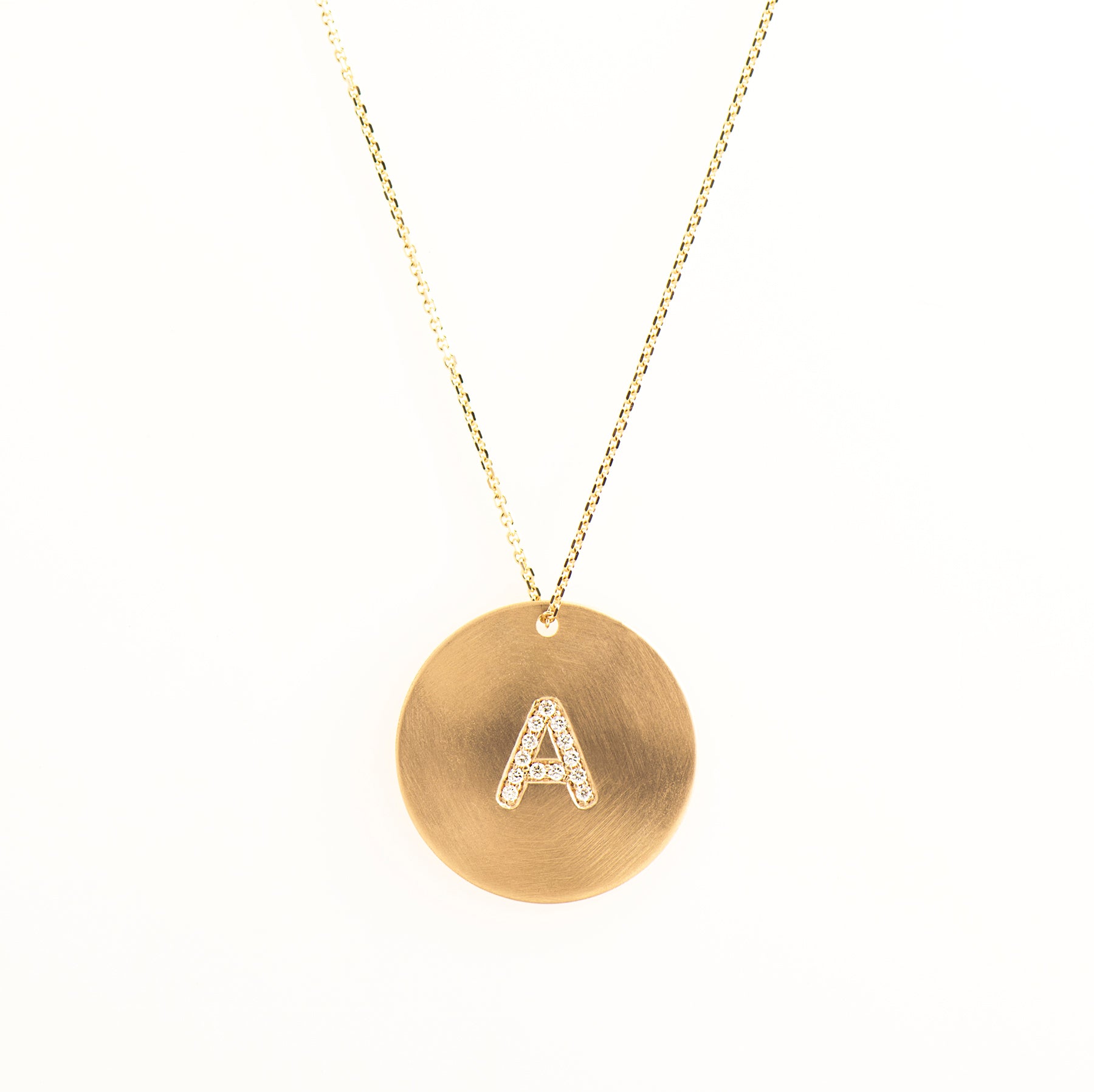 Large Coin Letter Diamond Necklace