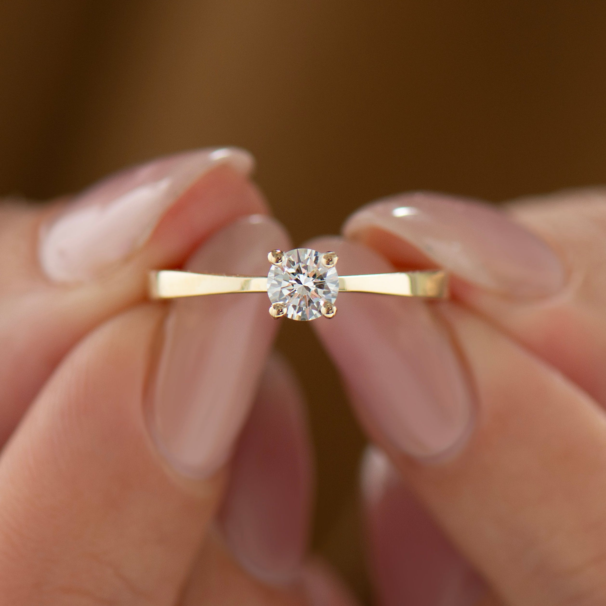 High Set Tapered Diamond Ring