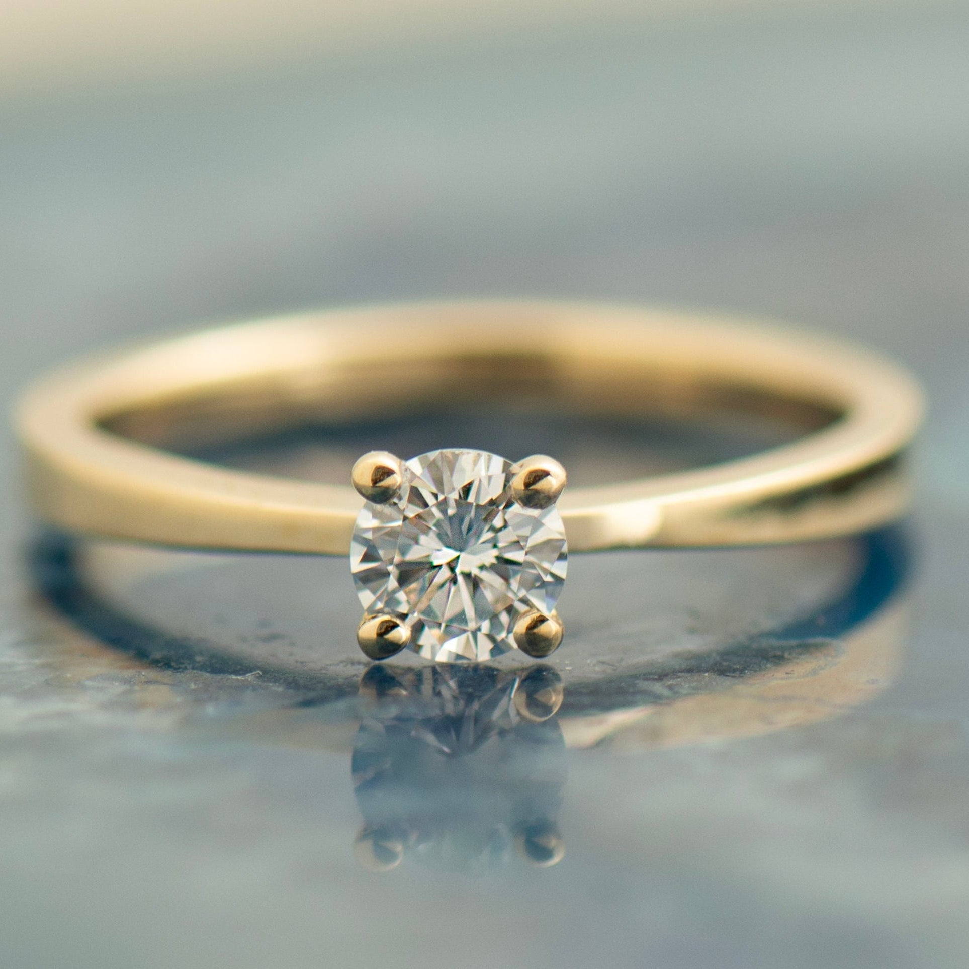 High Set Tapered Diamond Ring