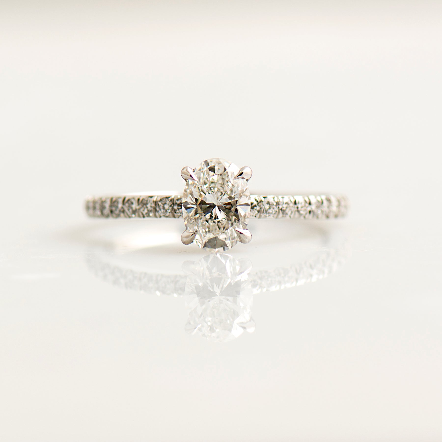 Pave Oval Engagement Ring