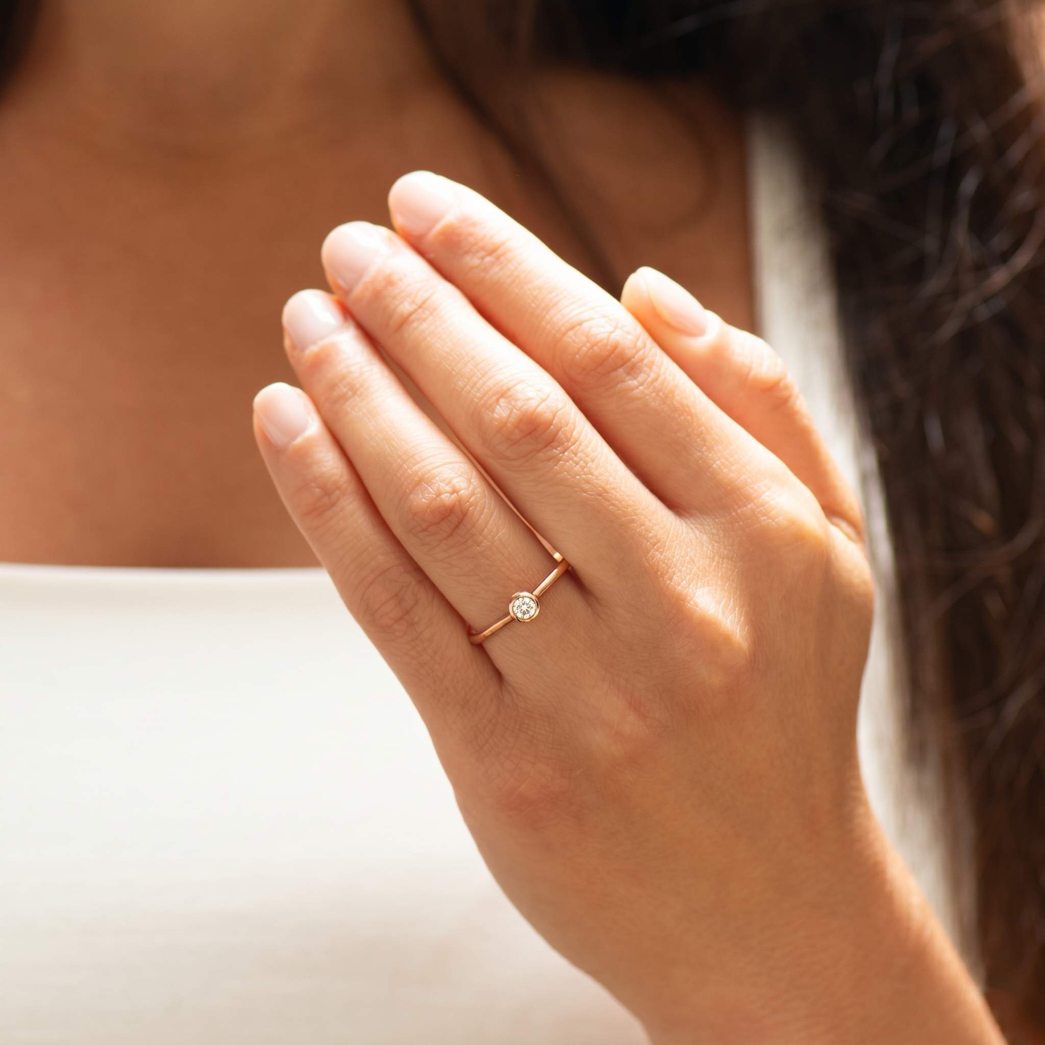Round Diamond Bezel Ring