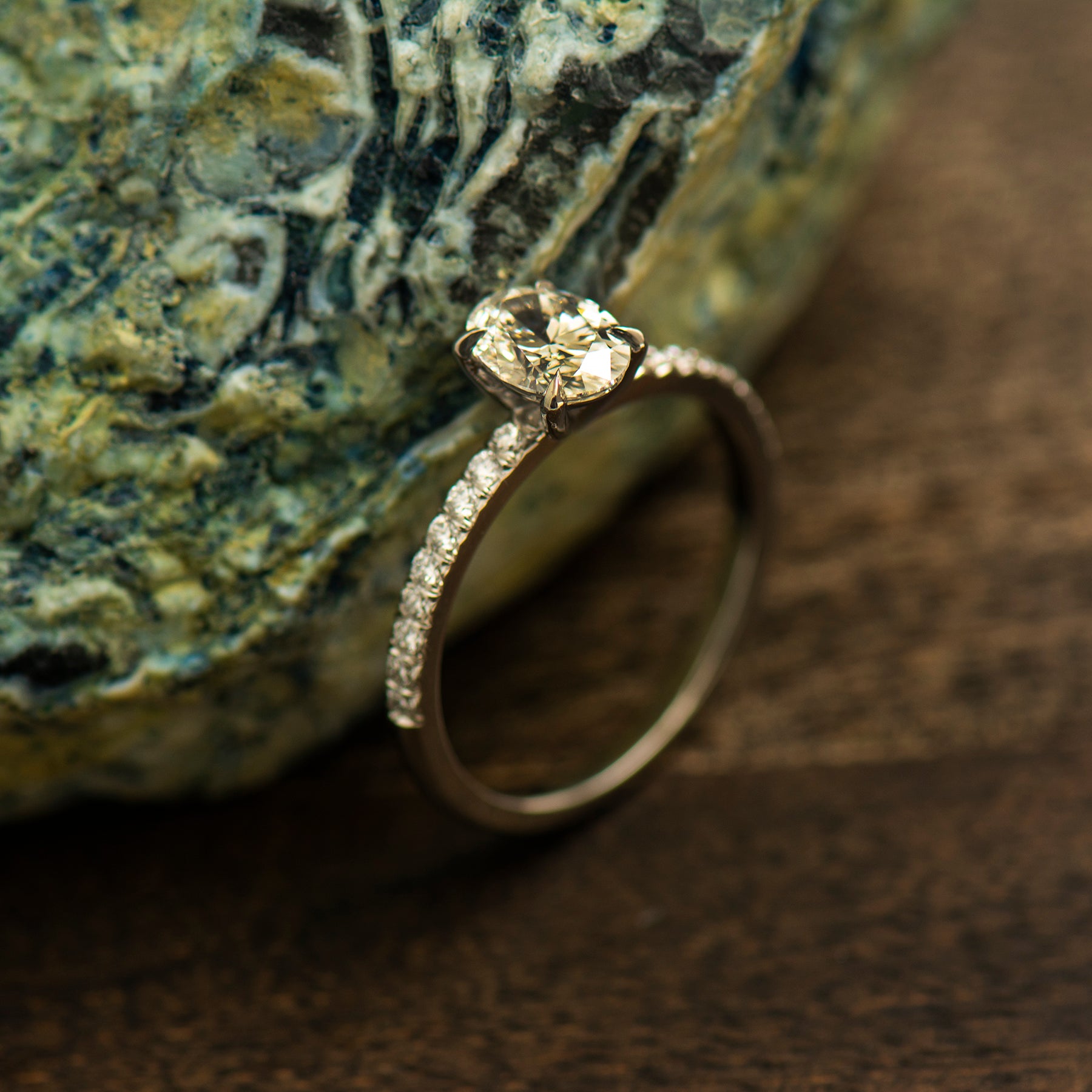 Pave Oval Engagement Ring