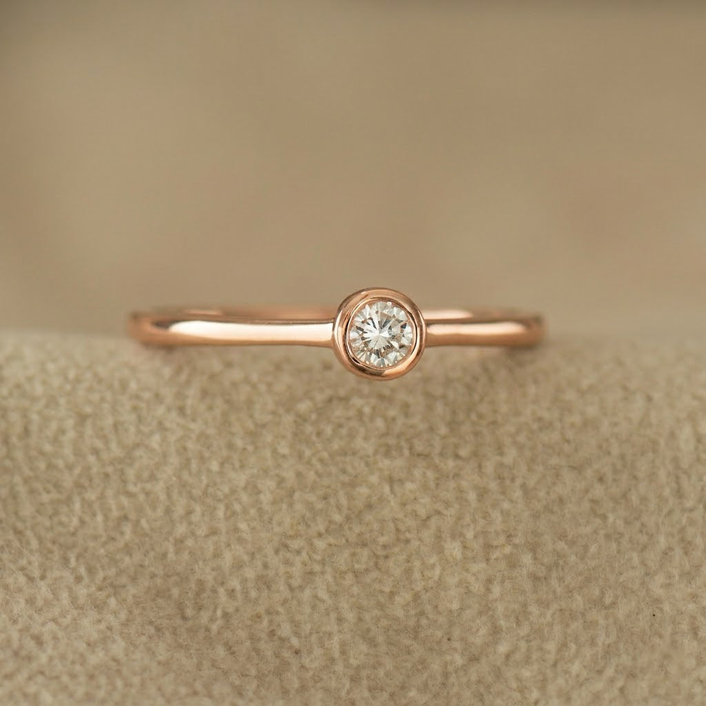 Round Diamond Bezel Ring